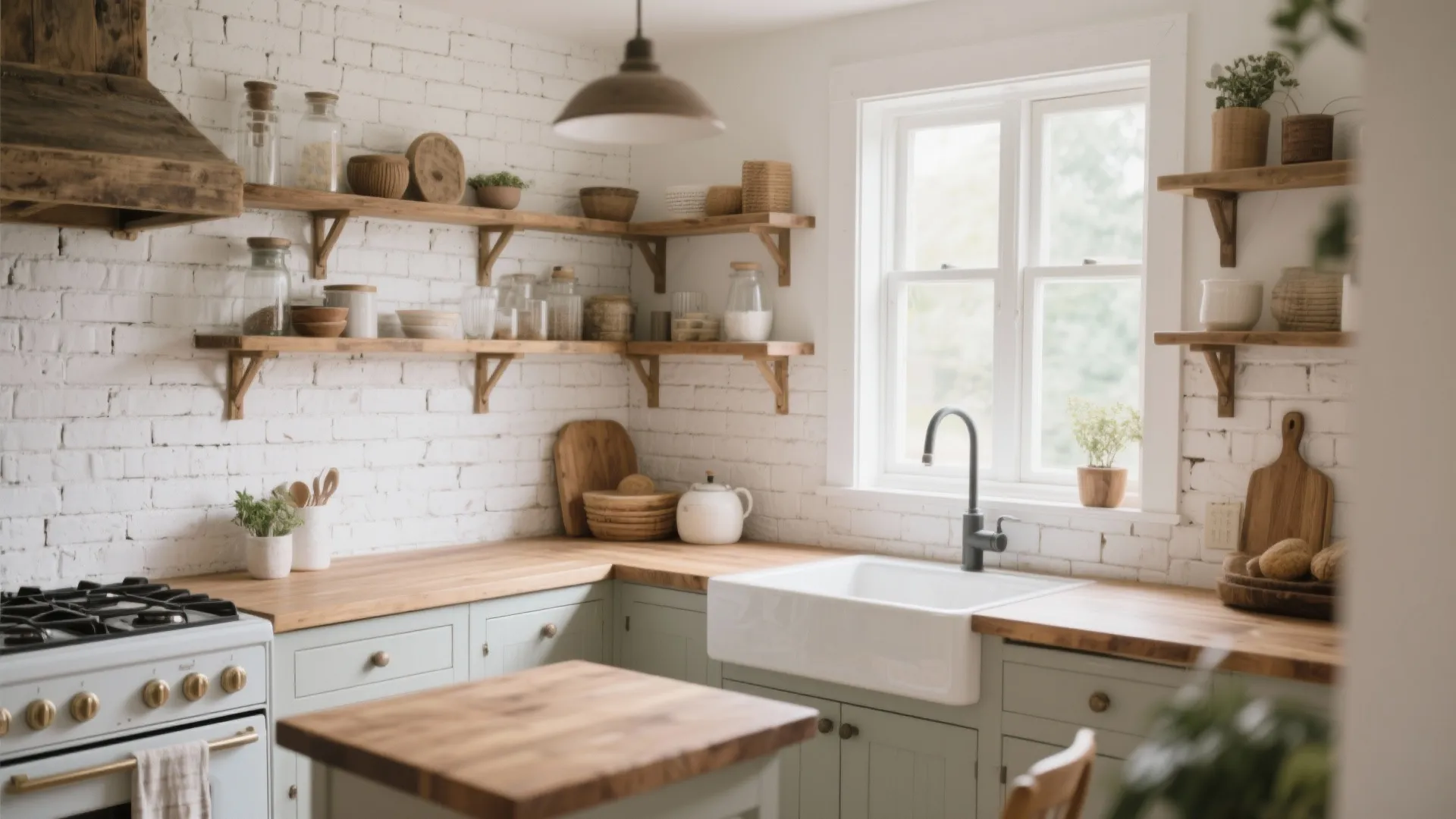 2. Whitewashed Brick