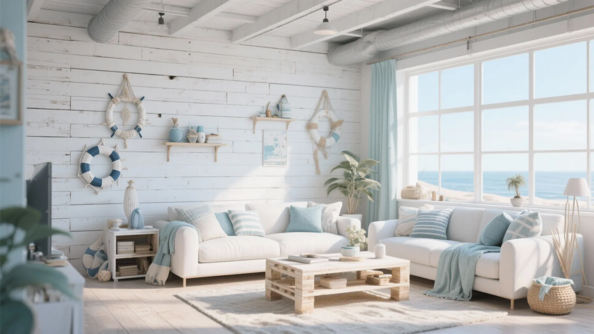 2. Whitewashed Coastal Look