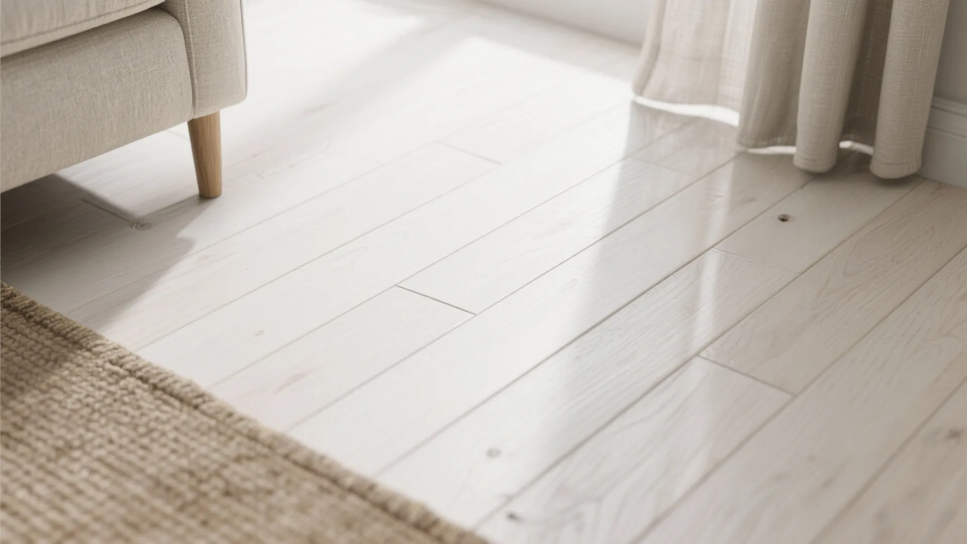 4) Soft Whitewashed Planks with a Matte Finish