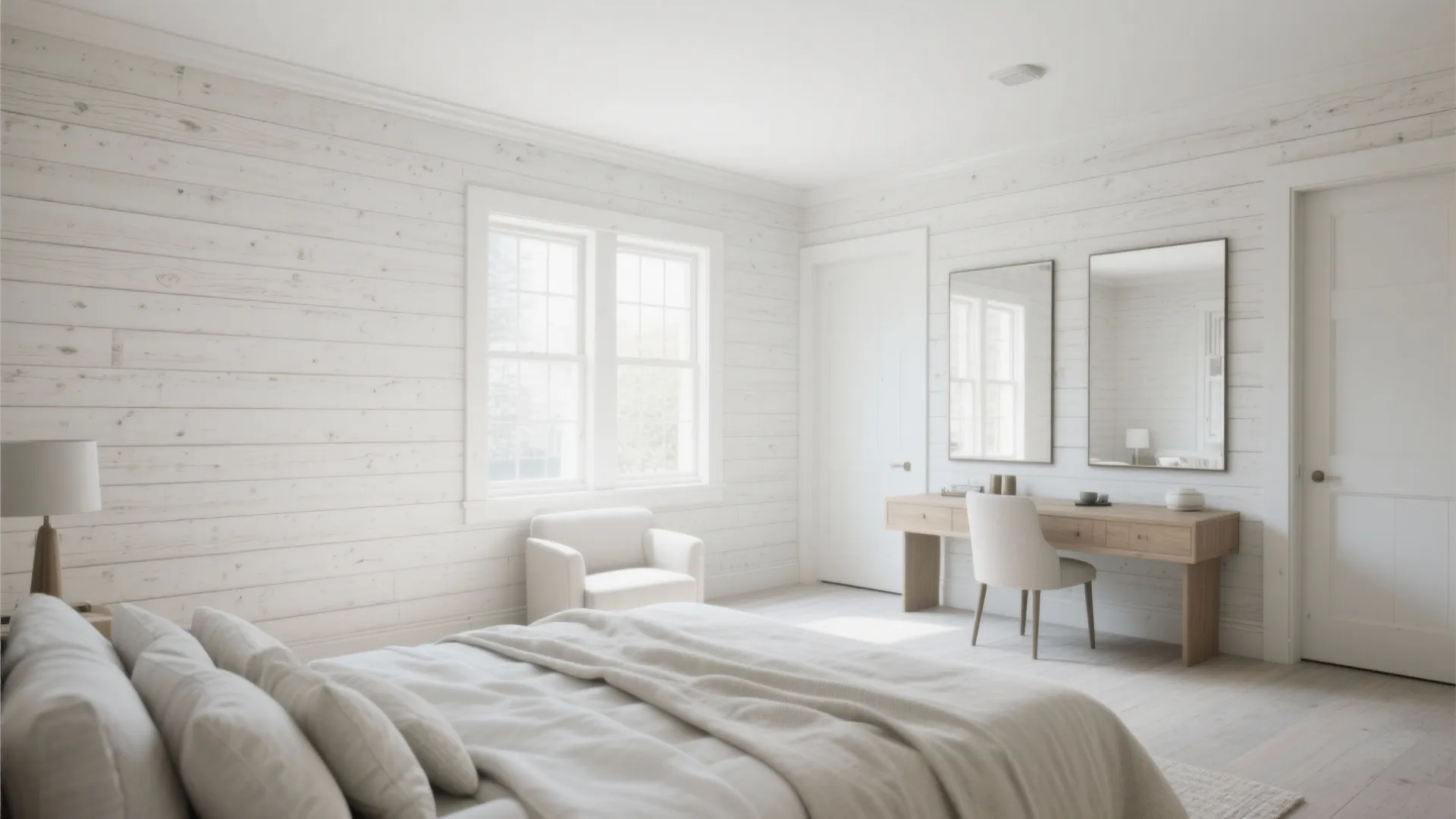 Whitewashed Pine Panels to Boost Light