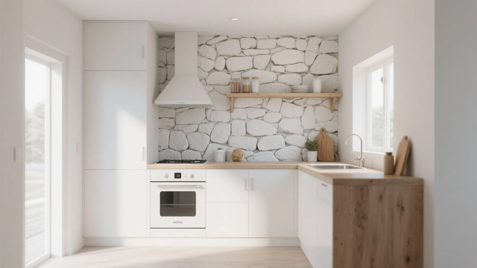 Whitewashed Stone for Modern Minimalism