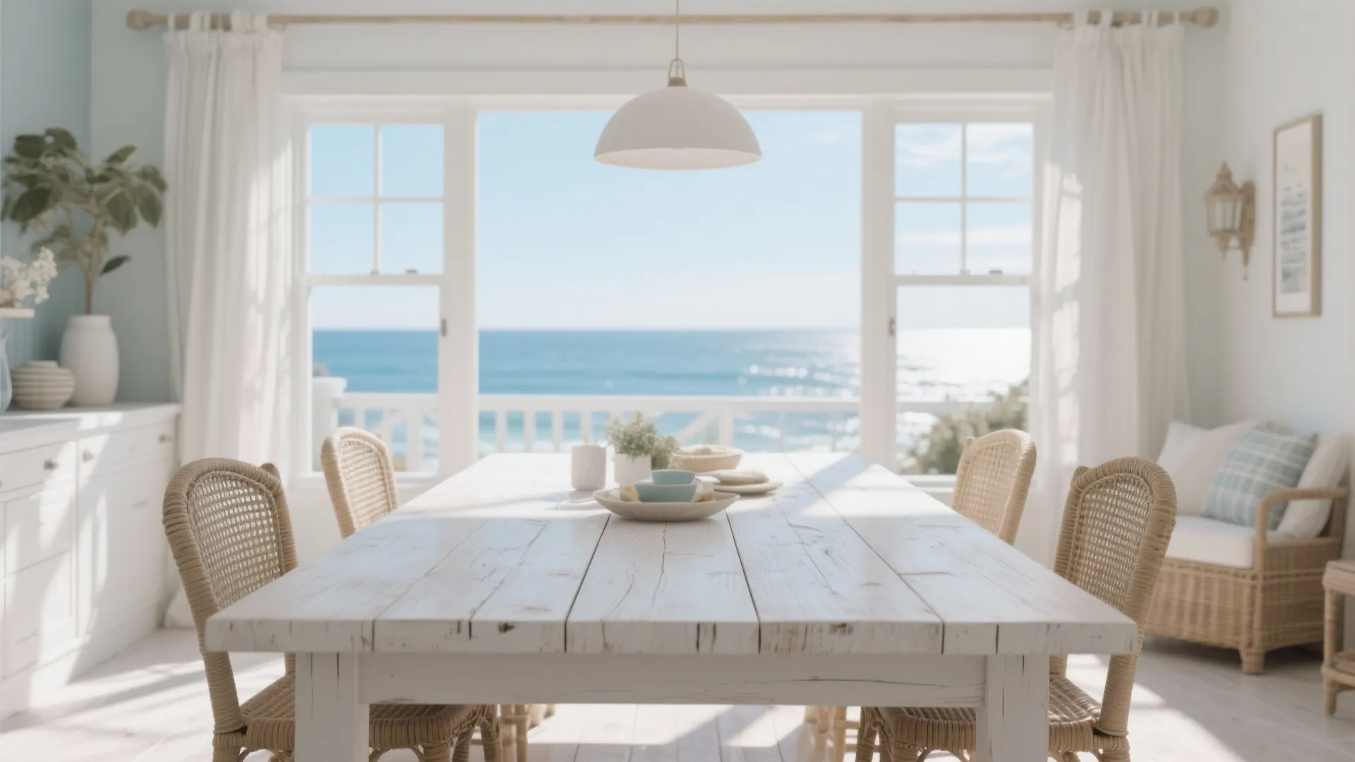 6. Whitewashed Coastal Style