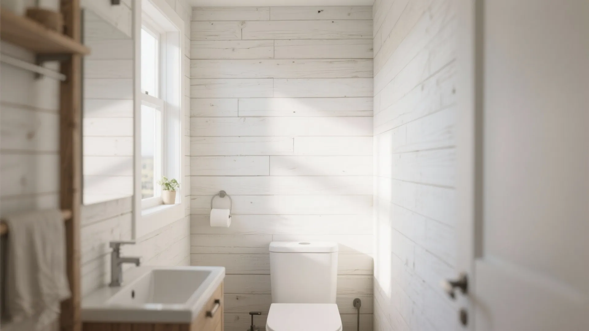 1. Whitewashed Wooden Walls
