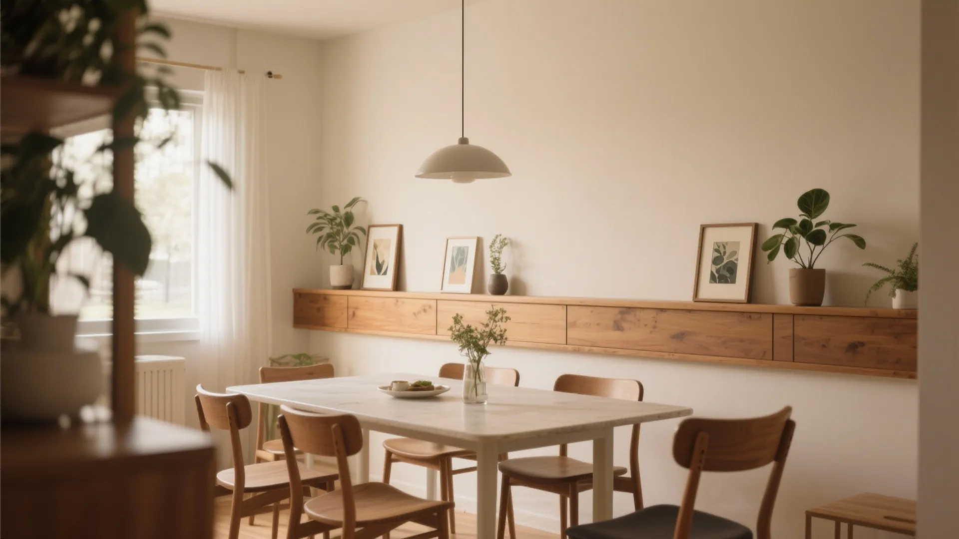 7. Extra-Wide Chair Rail as Display Ledge