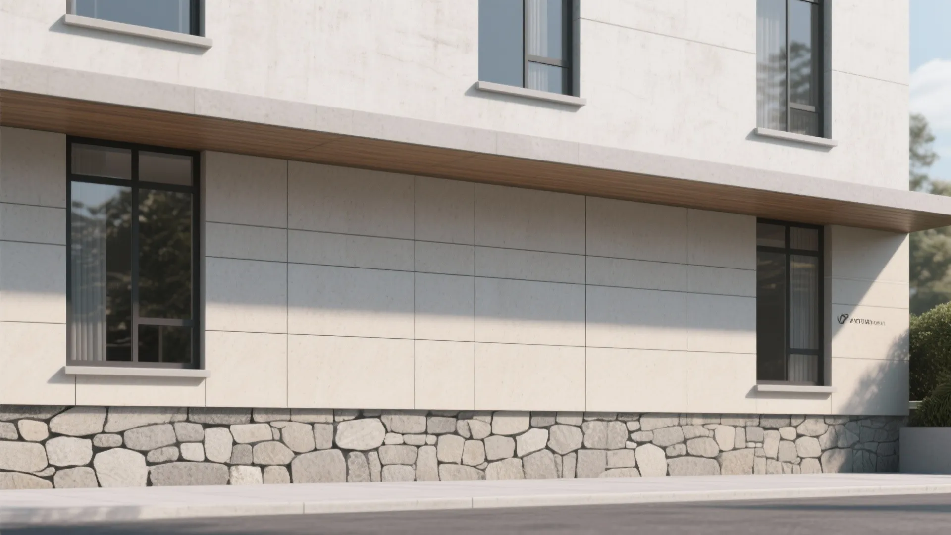 3) Use large-format bands to visually widen the house