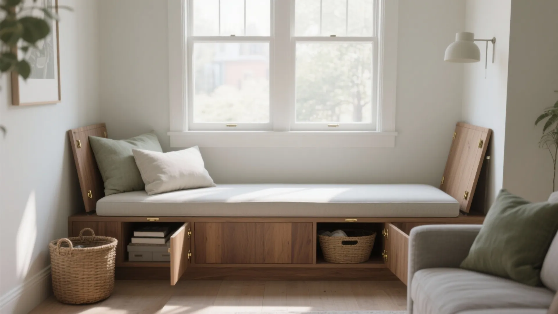 Built-in Window Bench with Hidden Storage