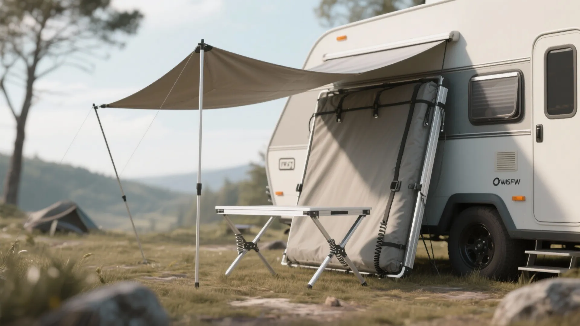 4. Collapsible wind guard and side table