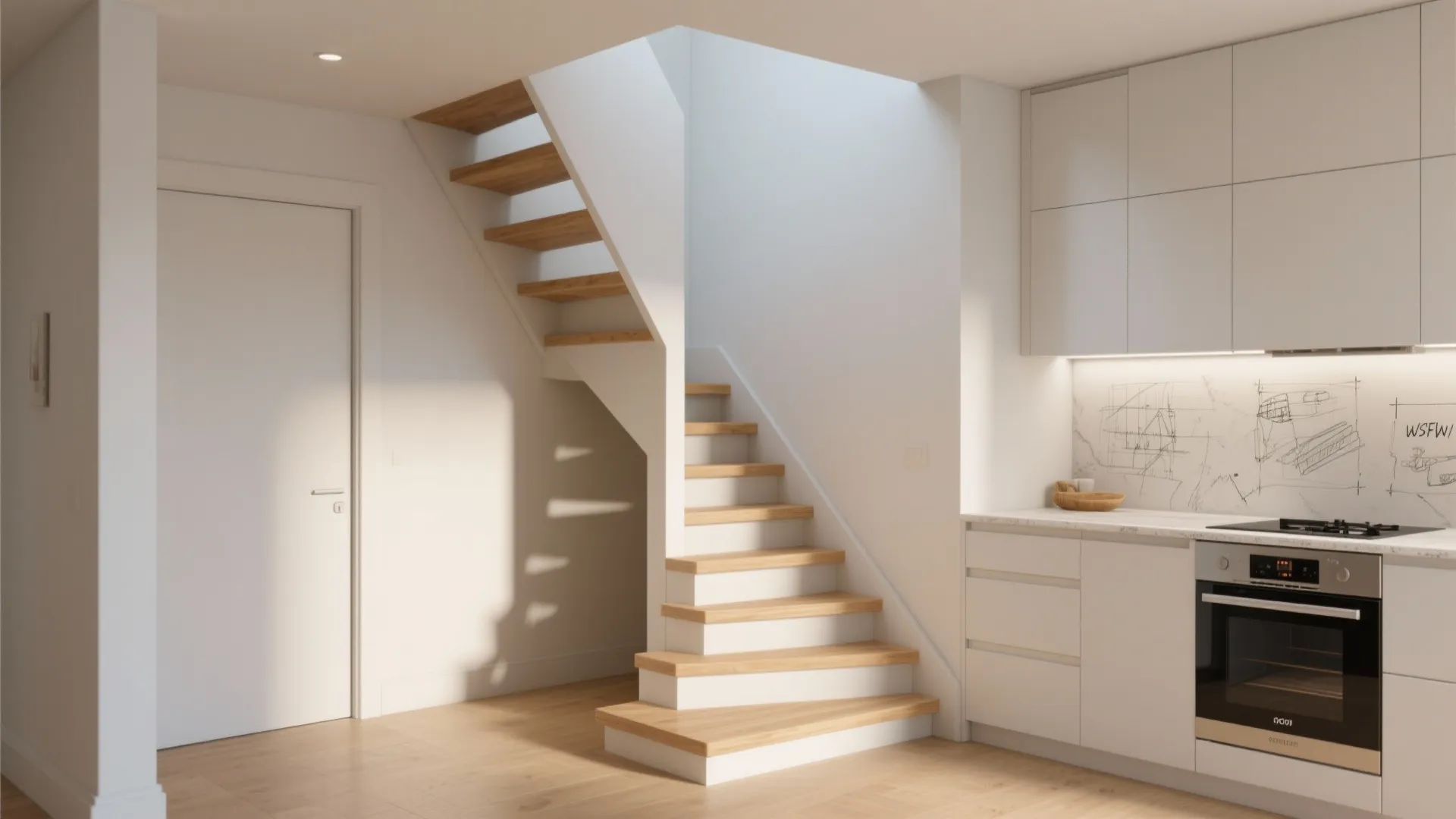 3. Winder stairs that follow flow