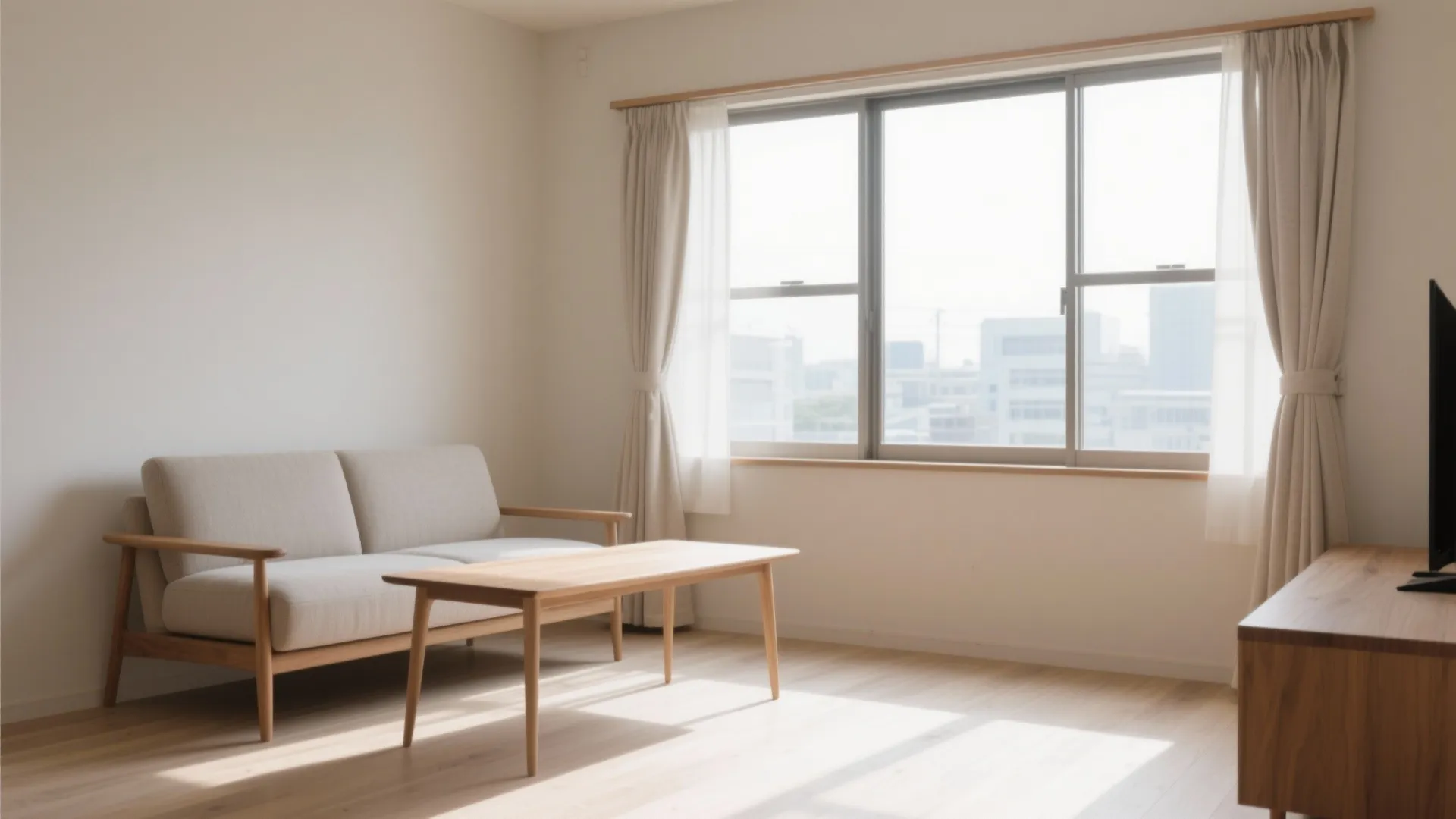 5. 窓まわりは“カーテン丈+2cm”と“脚を見せる家具”で光路を確保