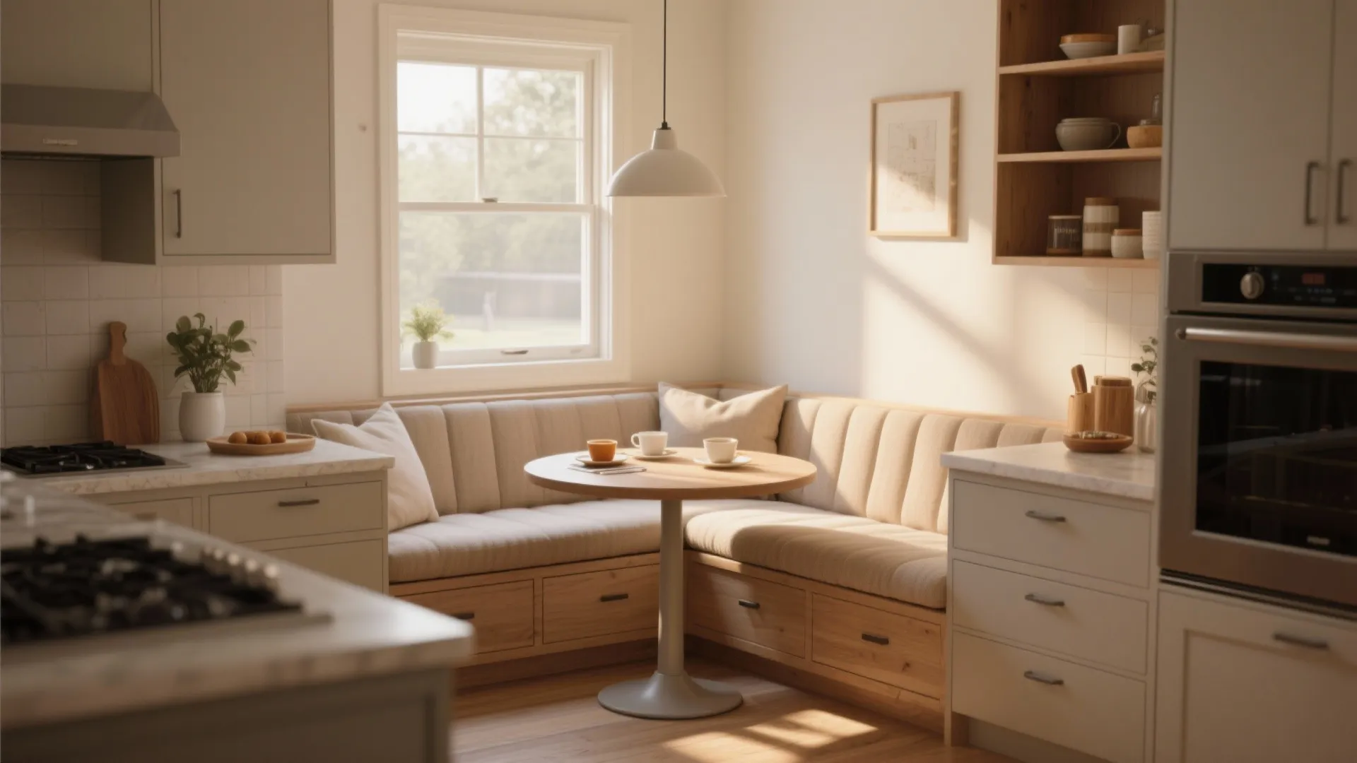 5. Window-side banquette seating