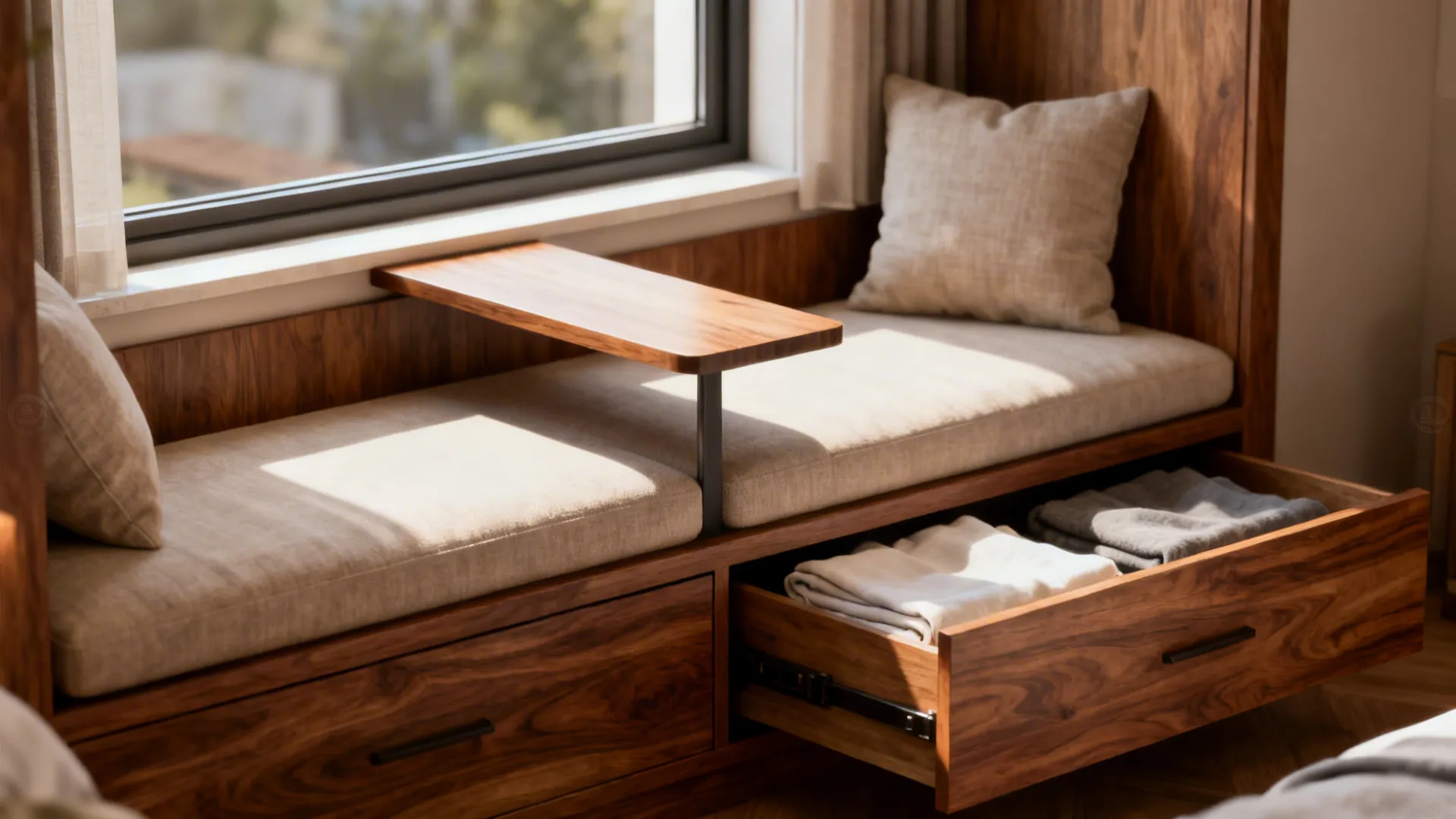 1. Window Nook with Built-in Banquette