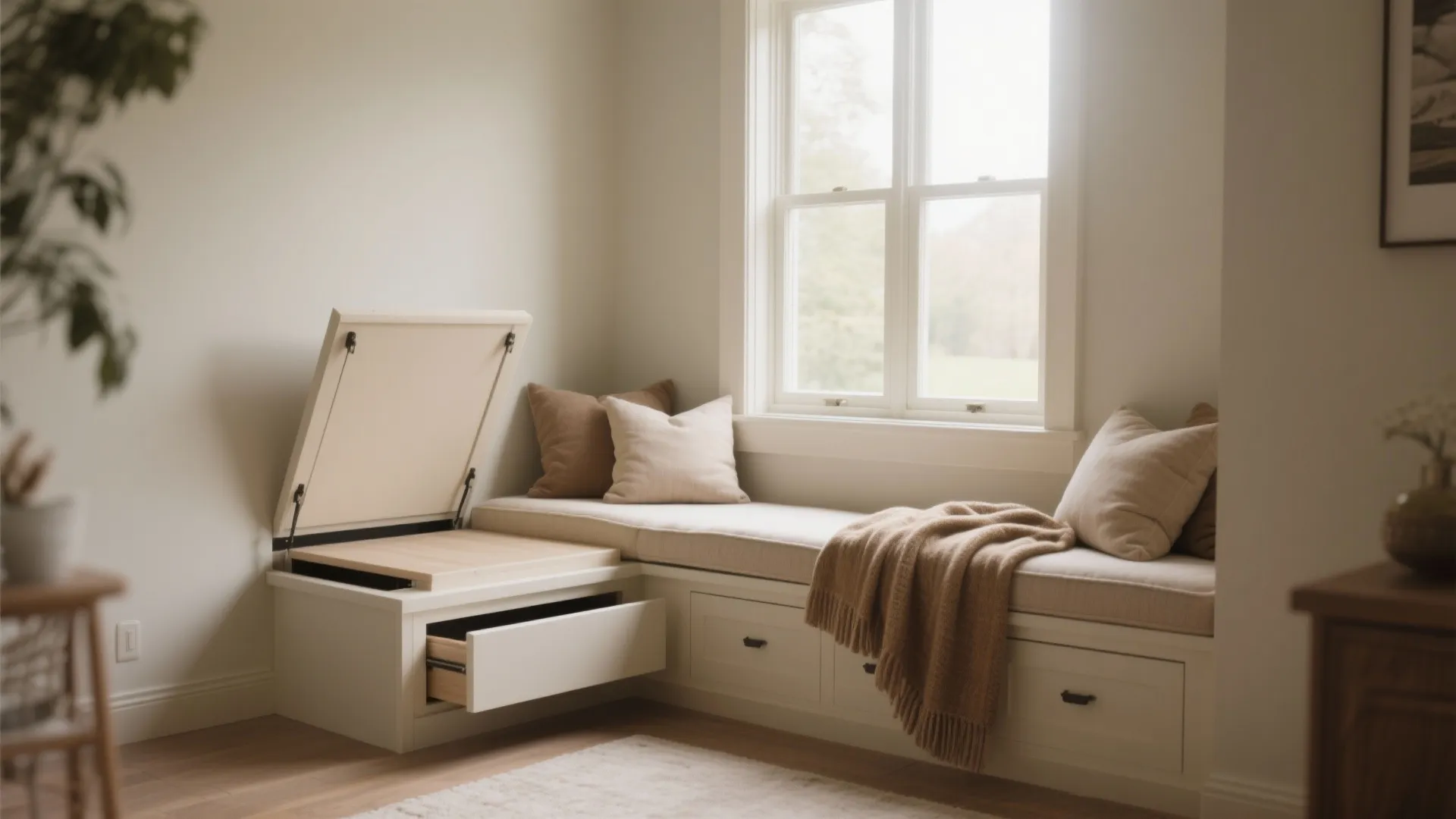 4. Built‑in banquettes under windows