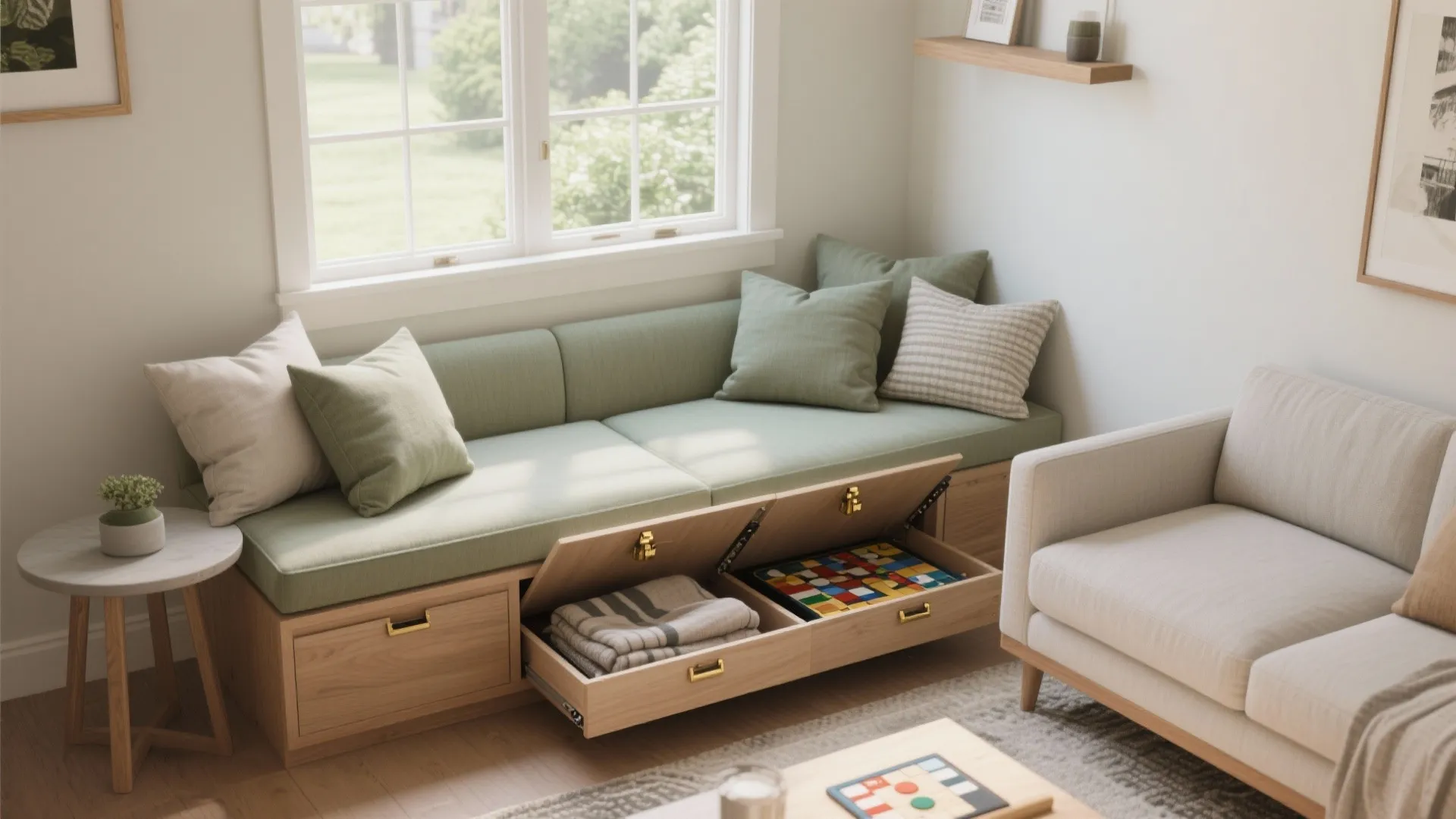 Built-In Window Bench with Storage