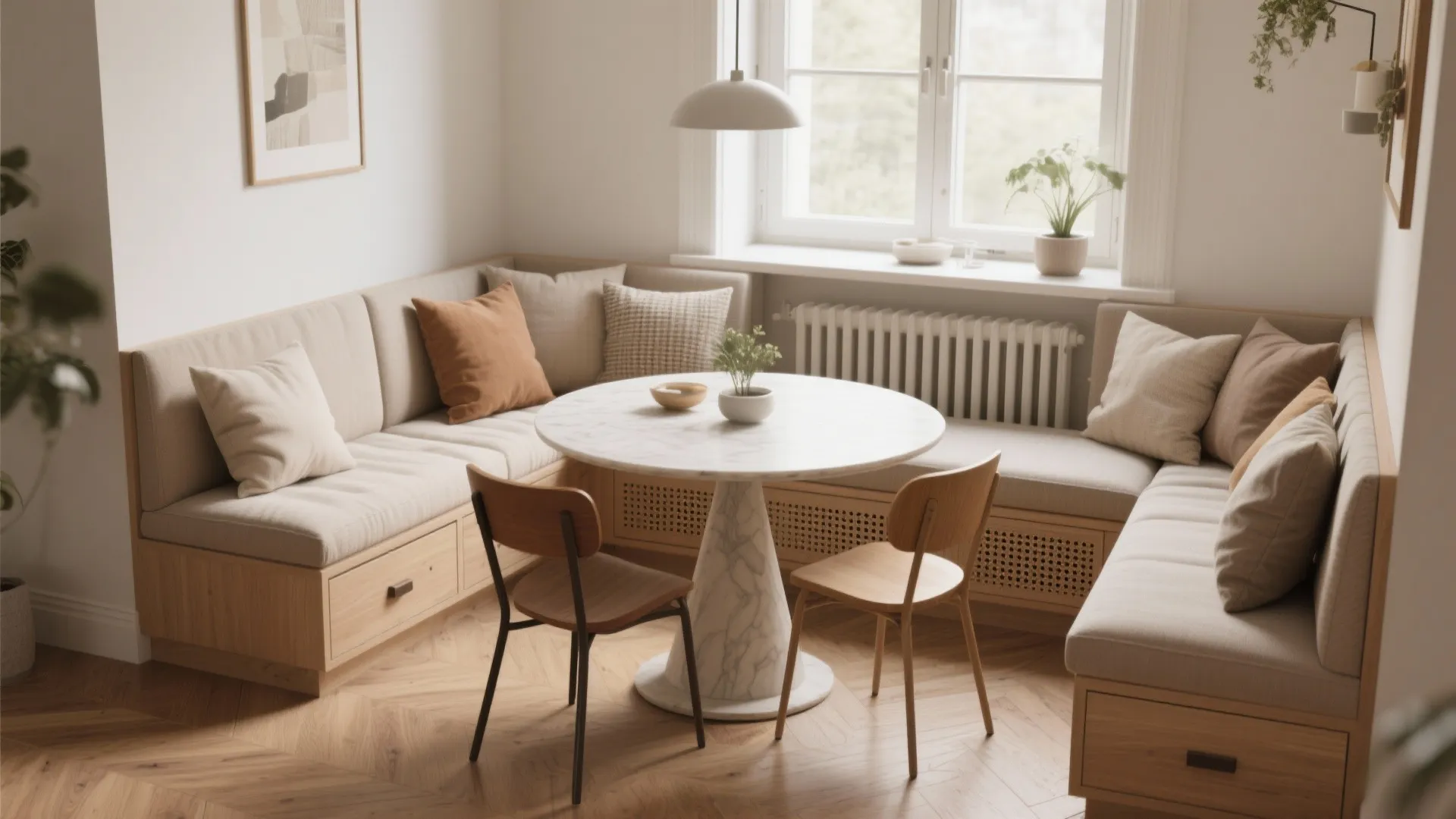 3. Built-in Bench Seating Under the Window