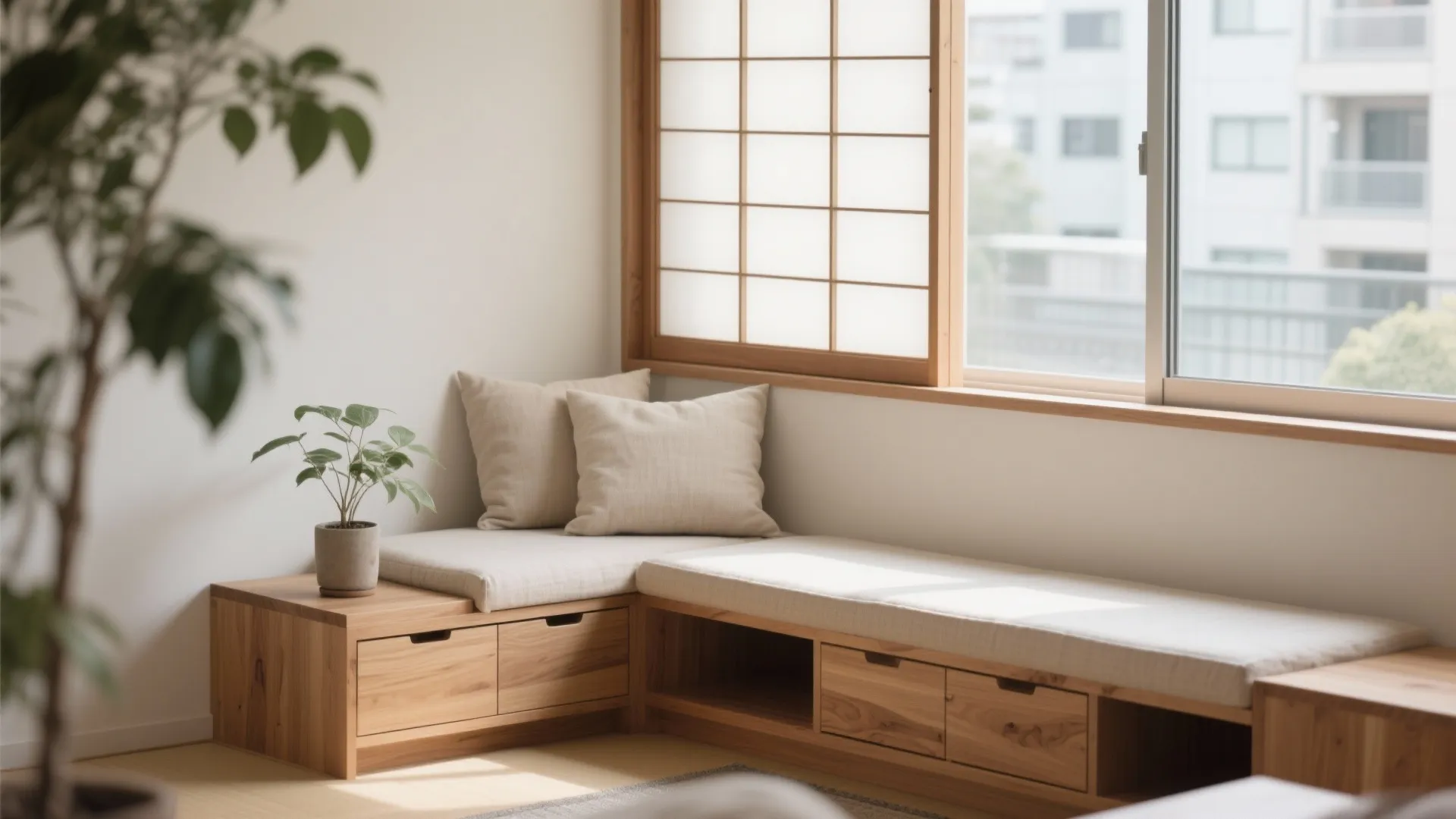 窓辺は“座る場所”に変える：日式風格で奥行を演出する東京小戸型の技