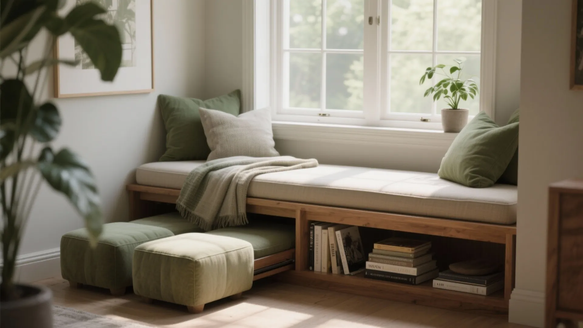 4. Window Bench + Ottoman Combo