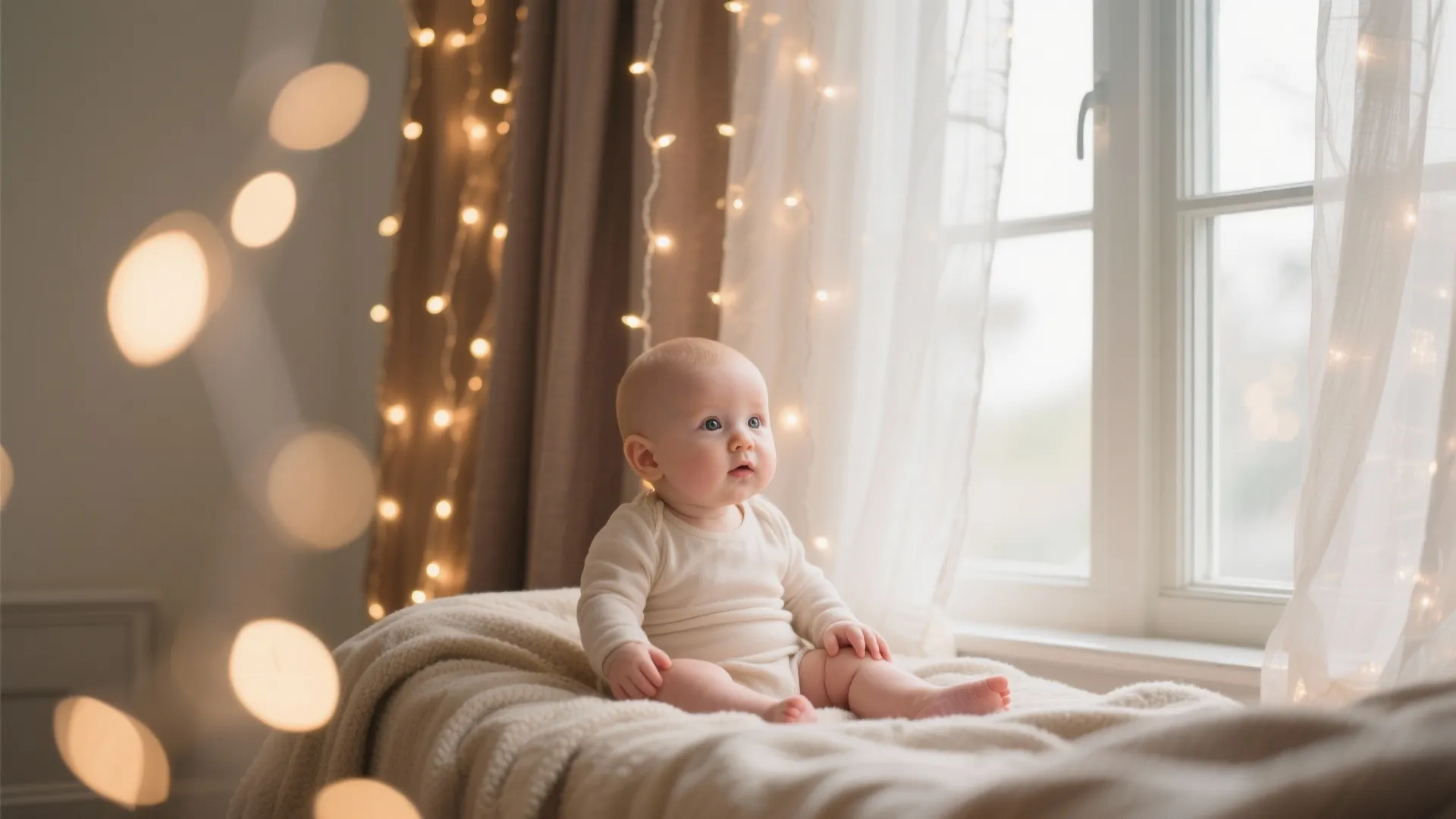2) Window Light + Fairy-Light Bokeh
