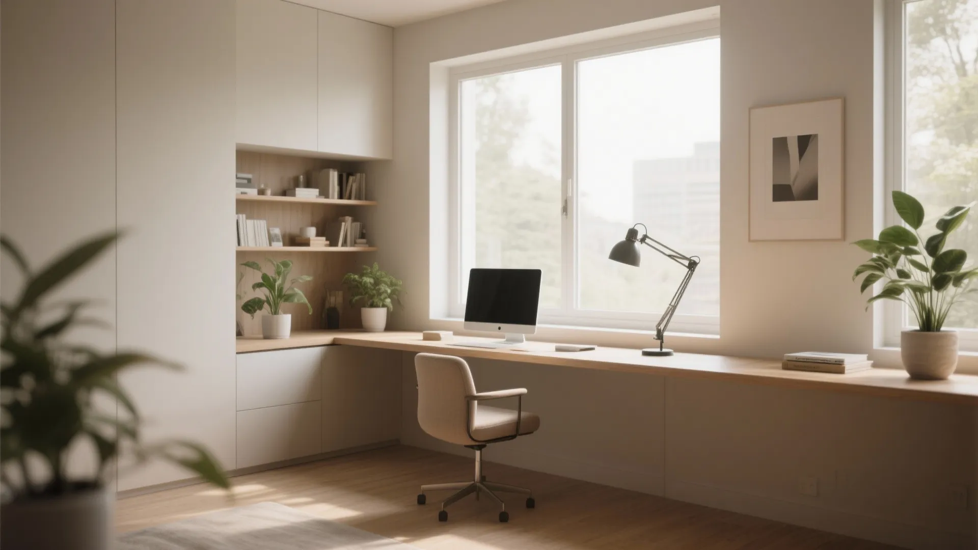 1. Built-in Desk by the Window