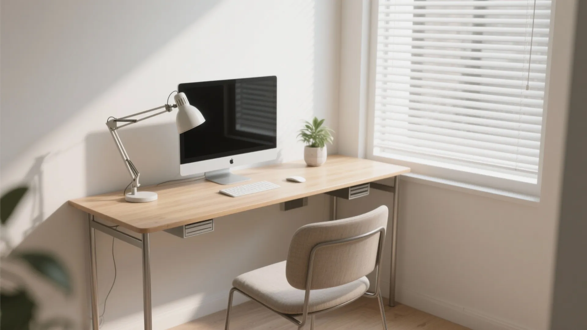 3. Narrow console desk by the window