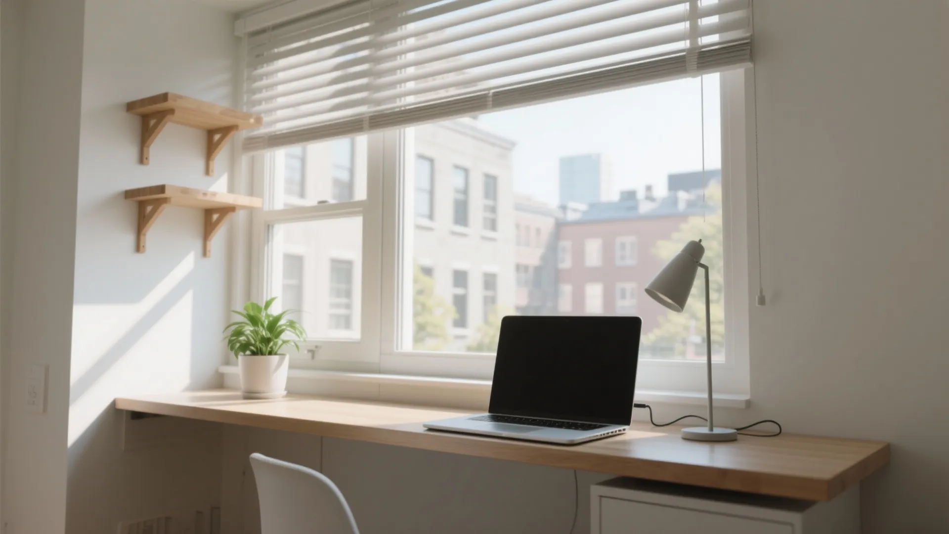 2. Window-side floating desk