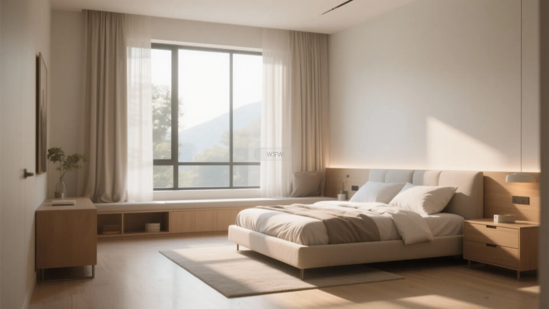 4. Window-Facing Bed with Low Storage