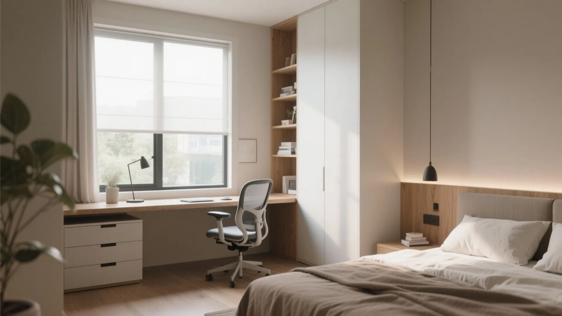 2. Window-Facing Desk