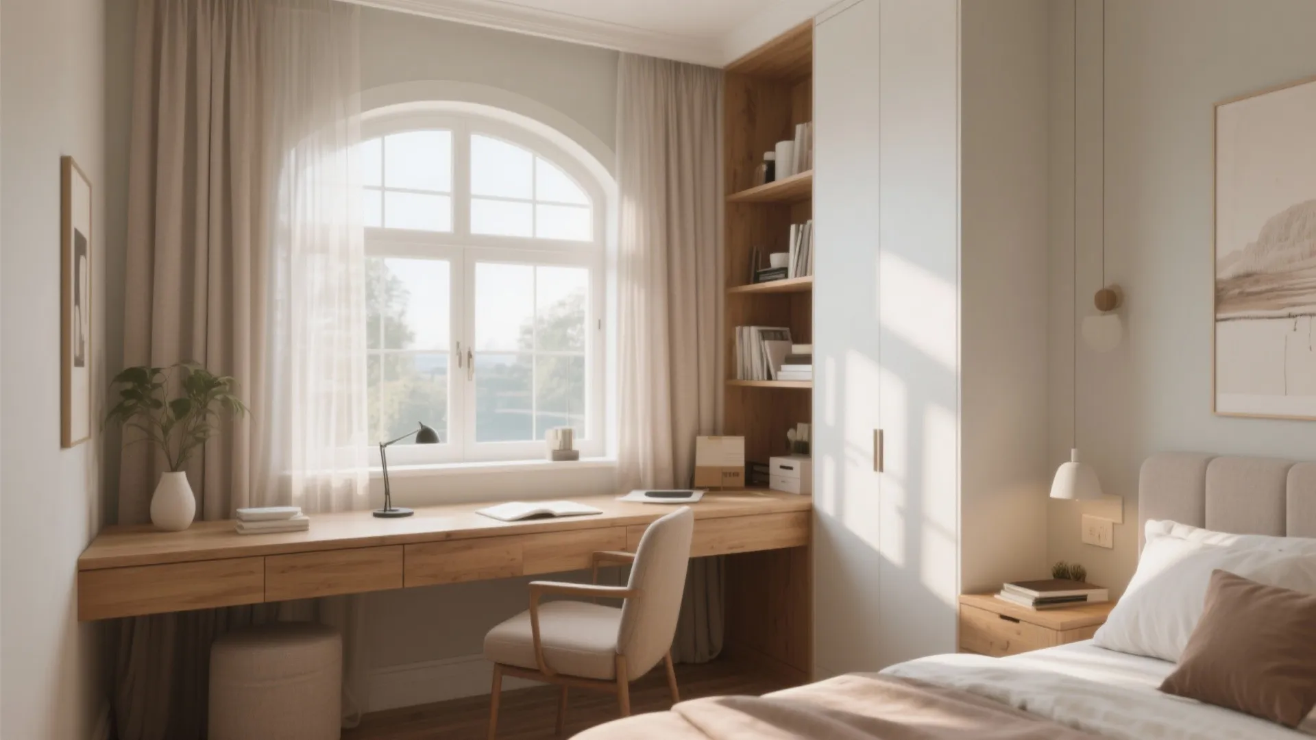 Window-Facing Study Desk