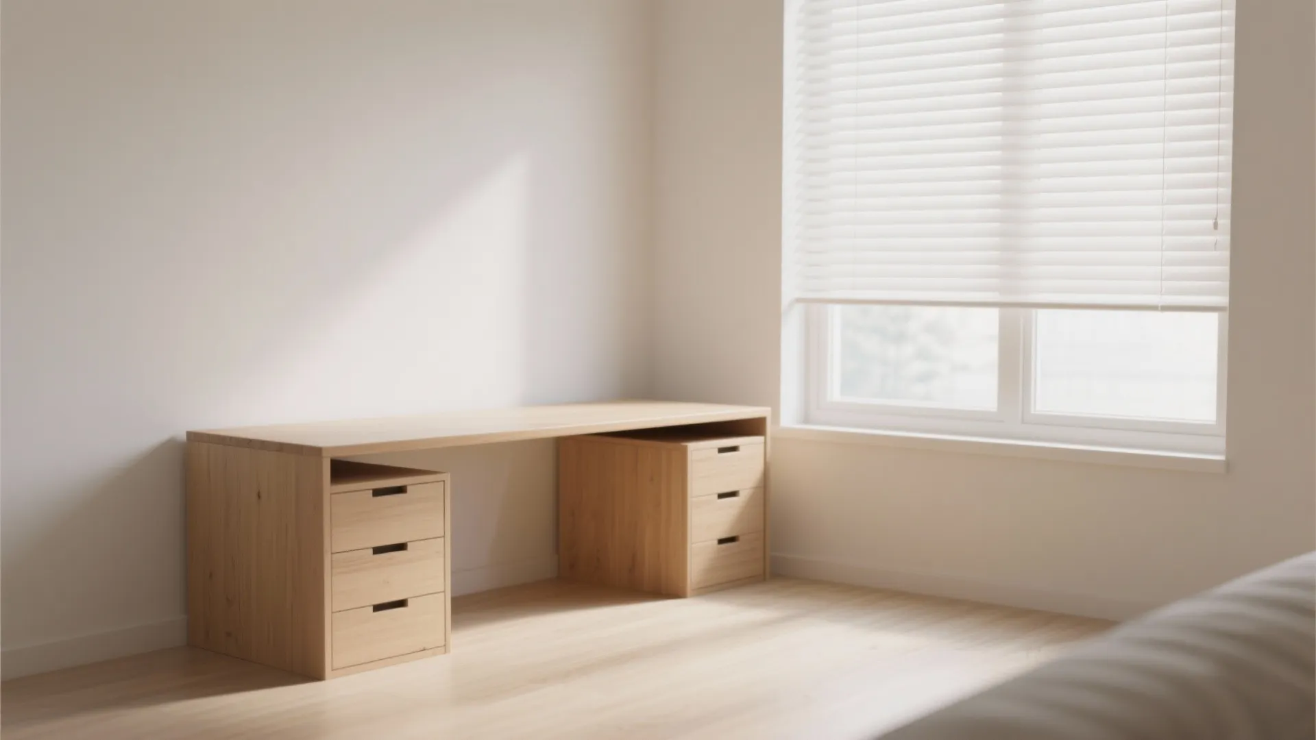 3. Window-Facing Minimal Desk