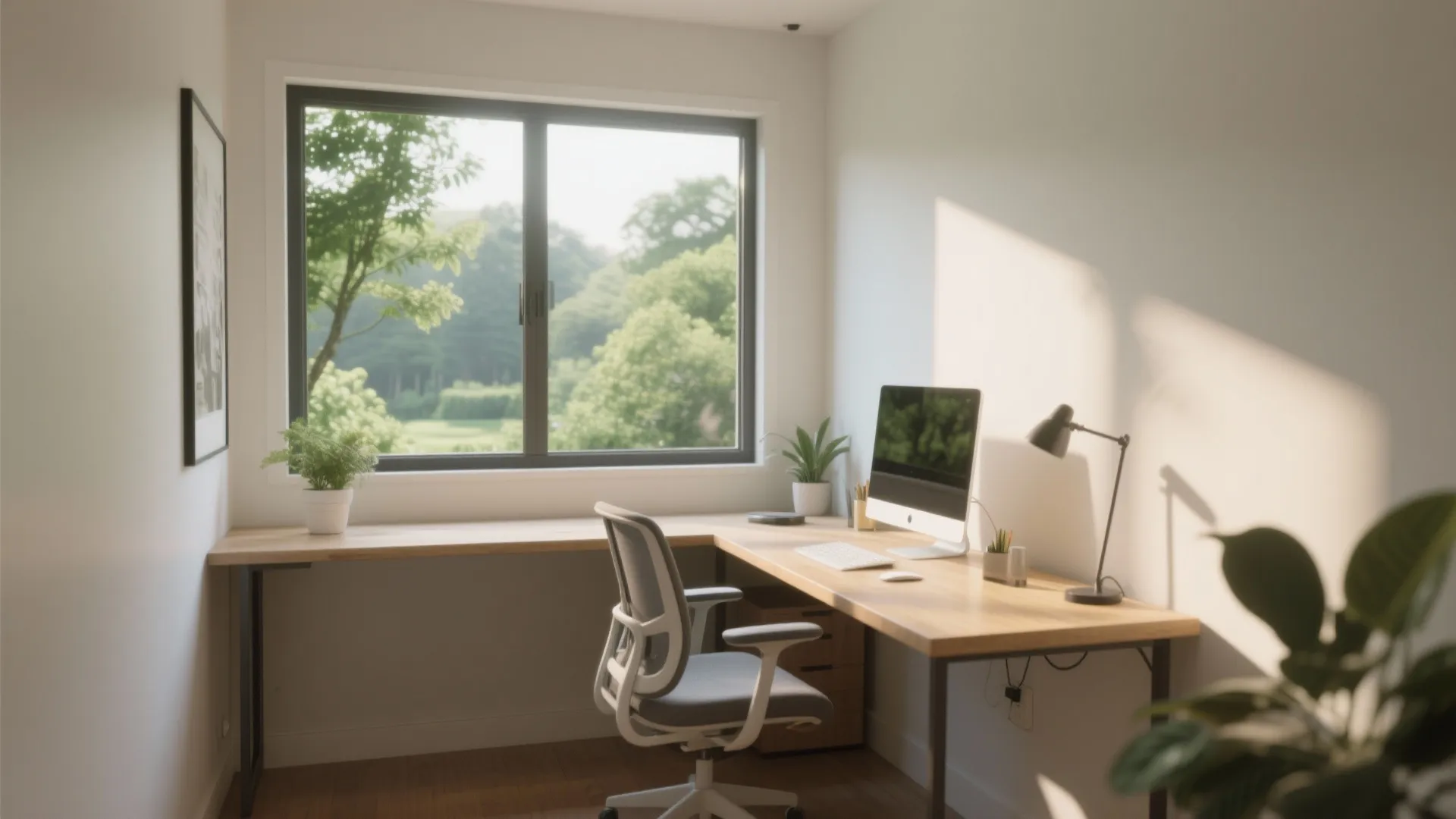 Window-Facing Desk Arrangement