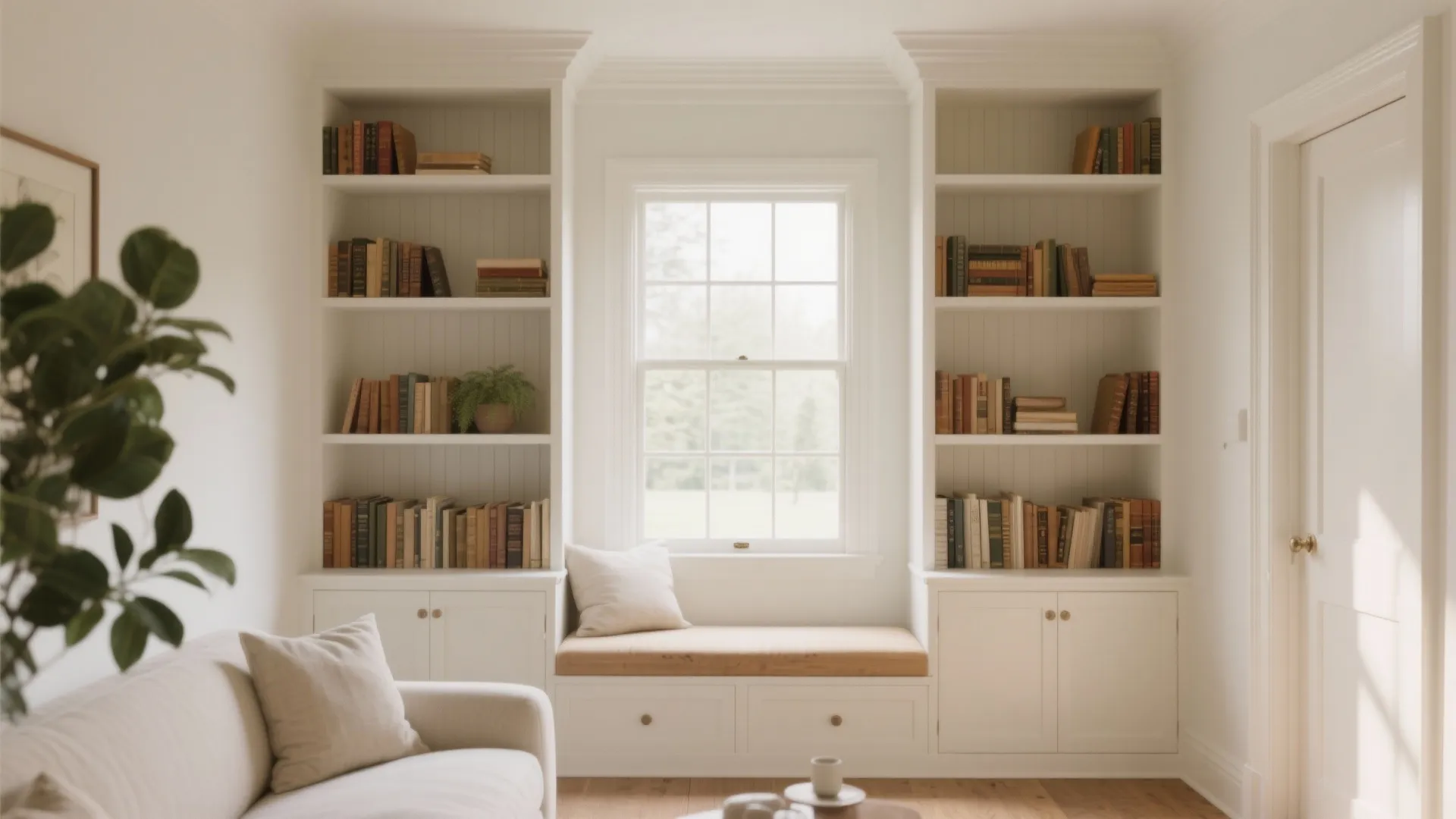 Bookcases That Frame Windows and Doorways