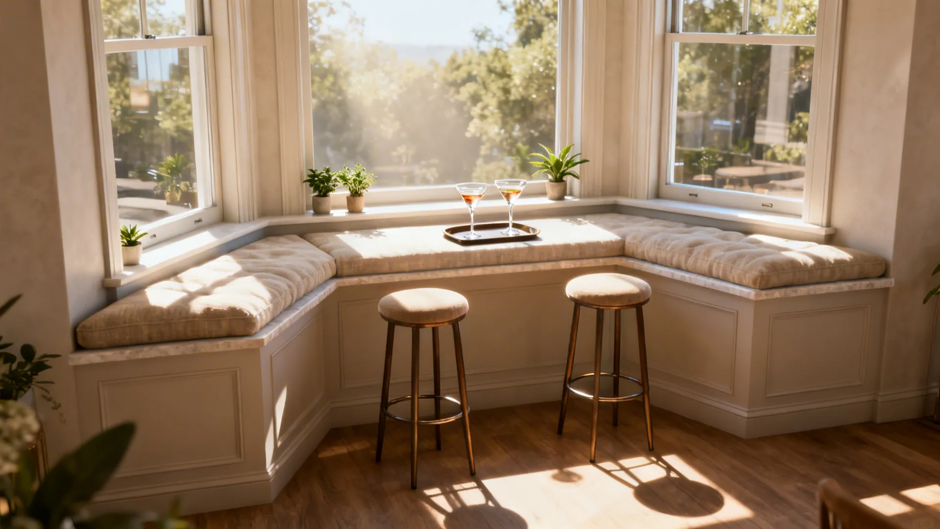 4. Window ledge bar with stools
