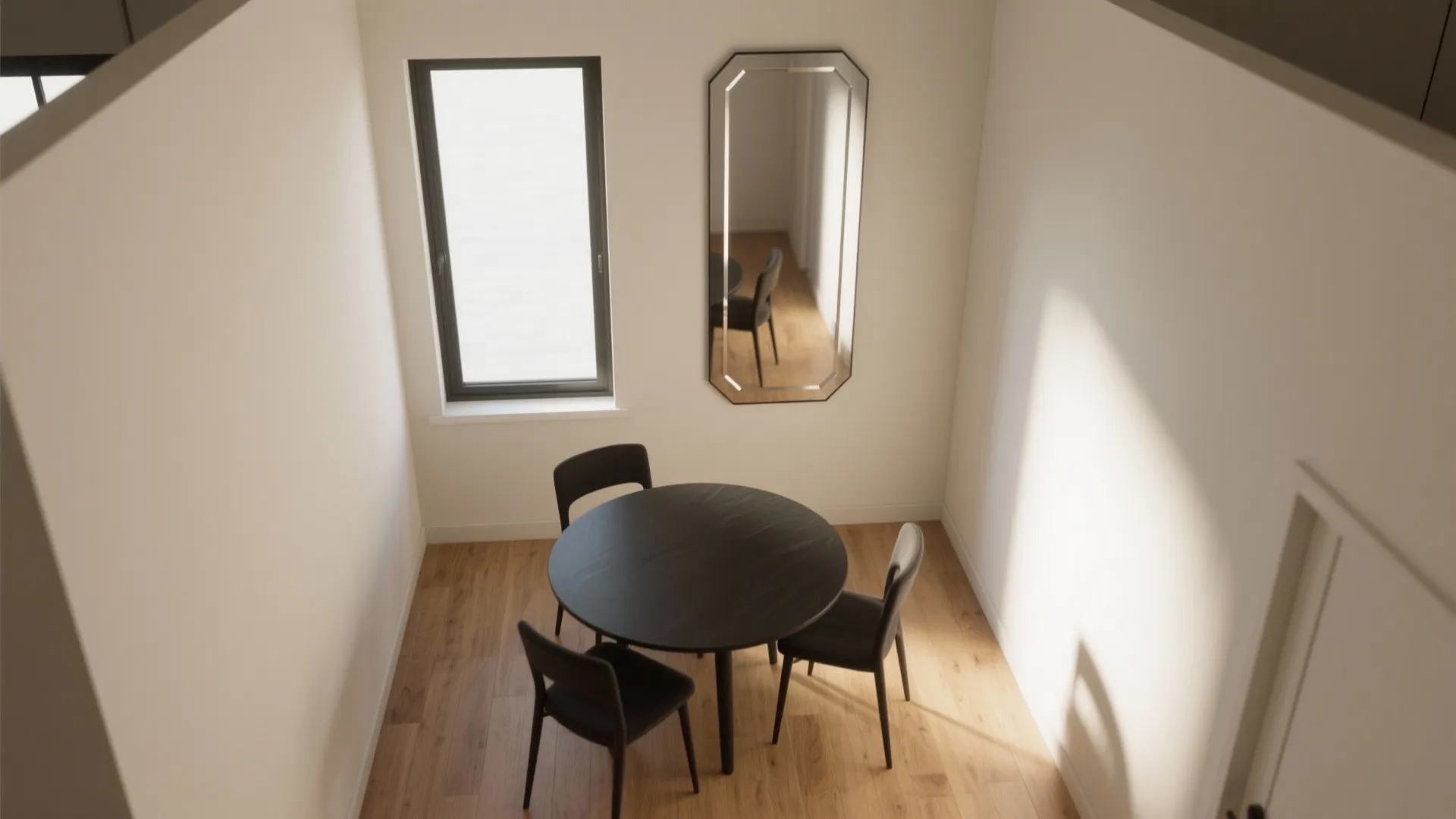 Opposite-window placement to brighten small dining rooms