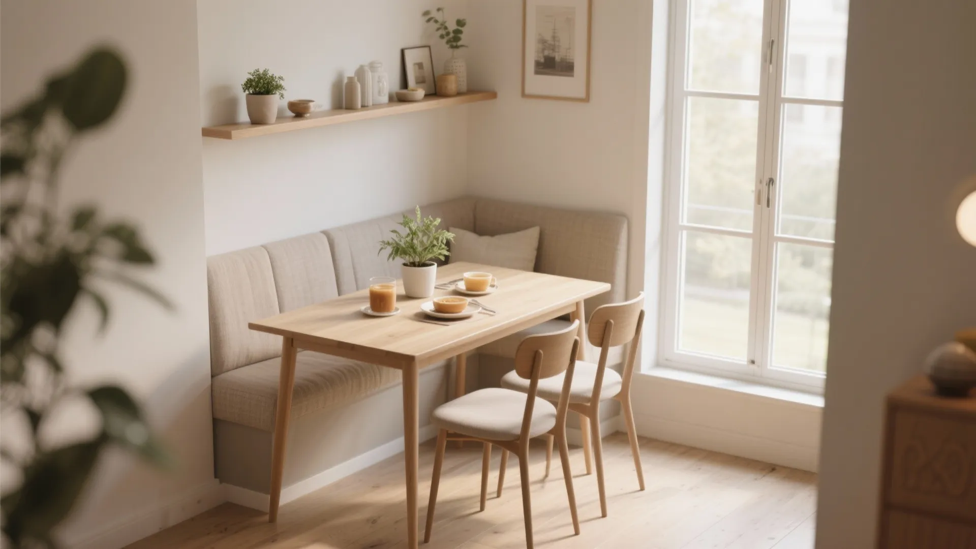 2. Wall-up against a window — breakfast nook vibes