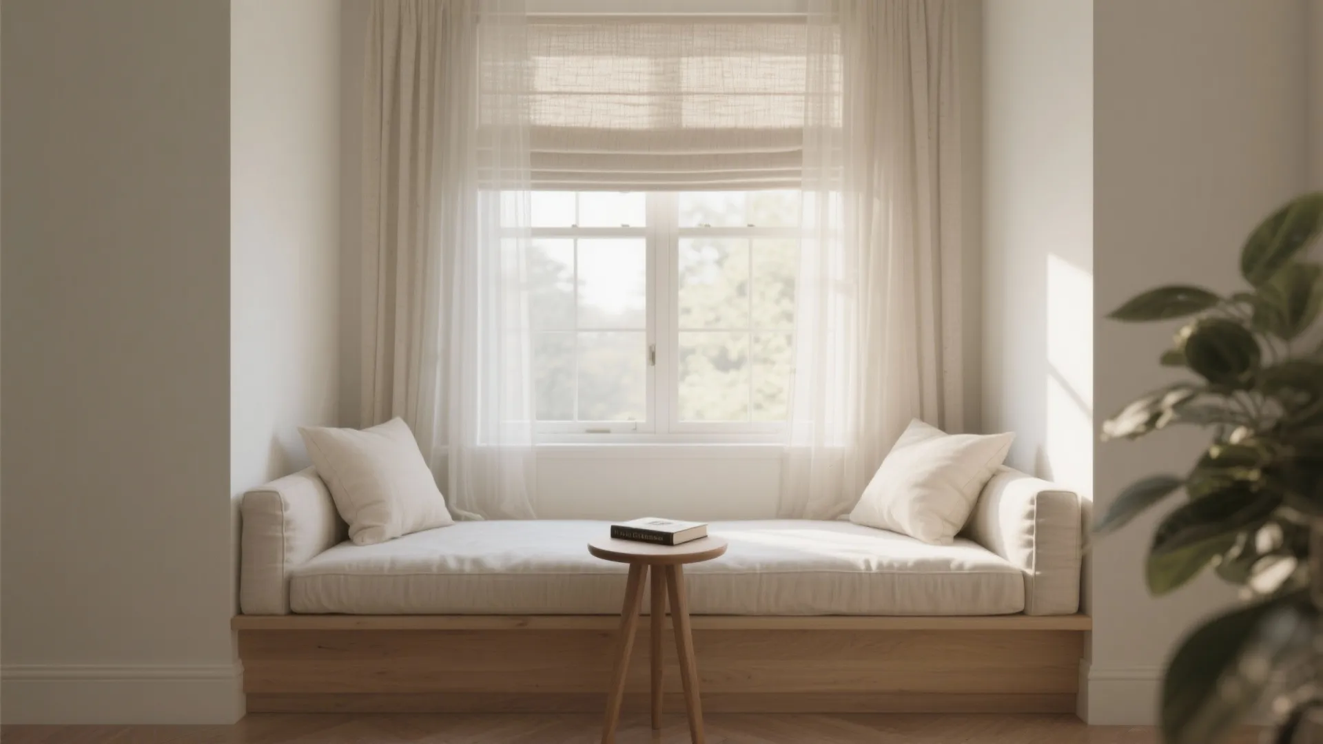 Window-Nook Daybed with Light, Airy Textiles
