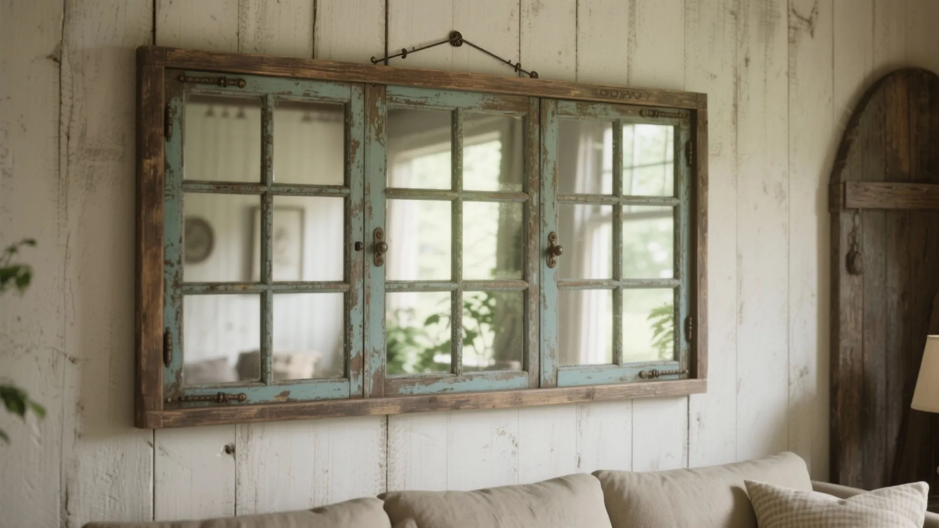 3. Vintage Window Pane Mirror