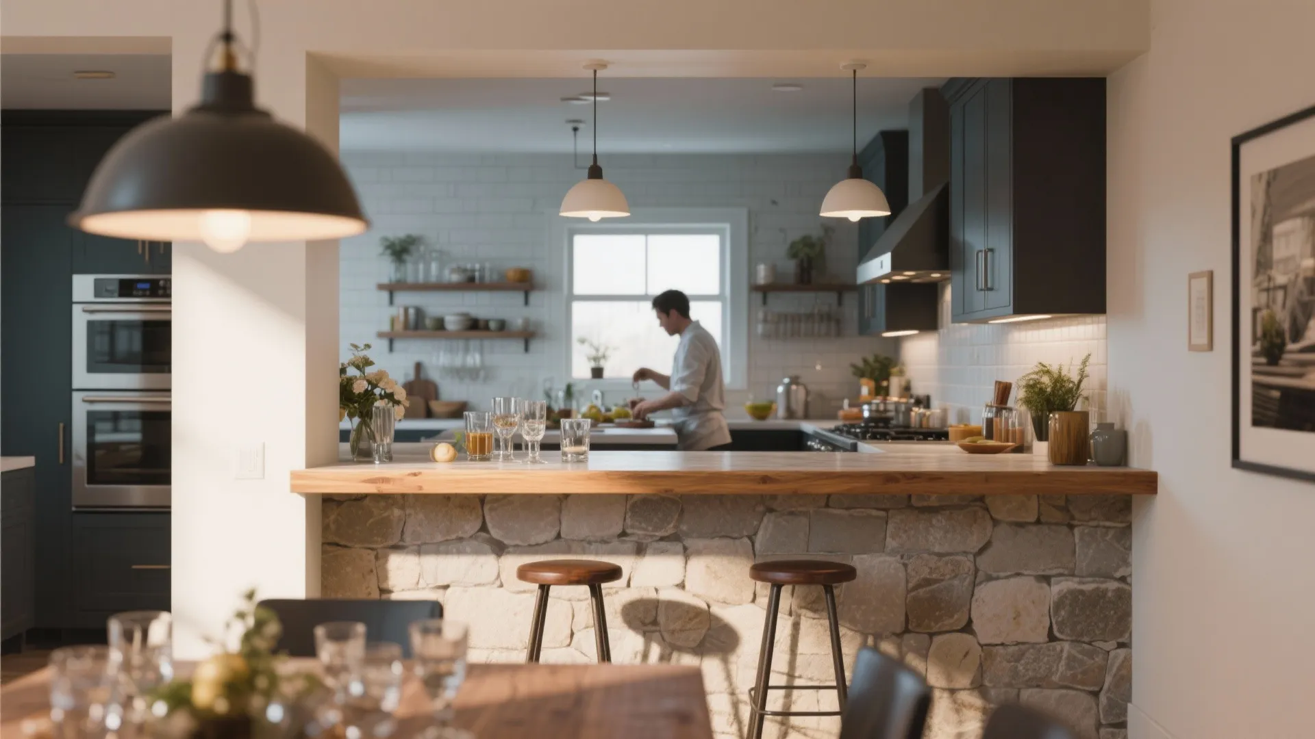 2. Pass-Through Bar at the Kitchen Window