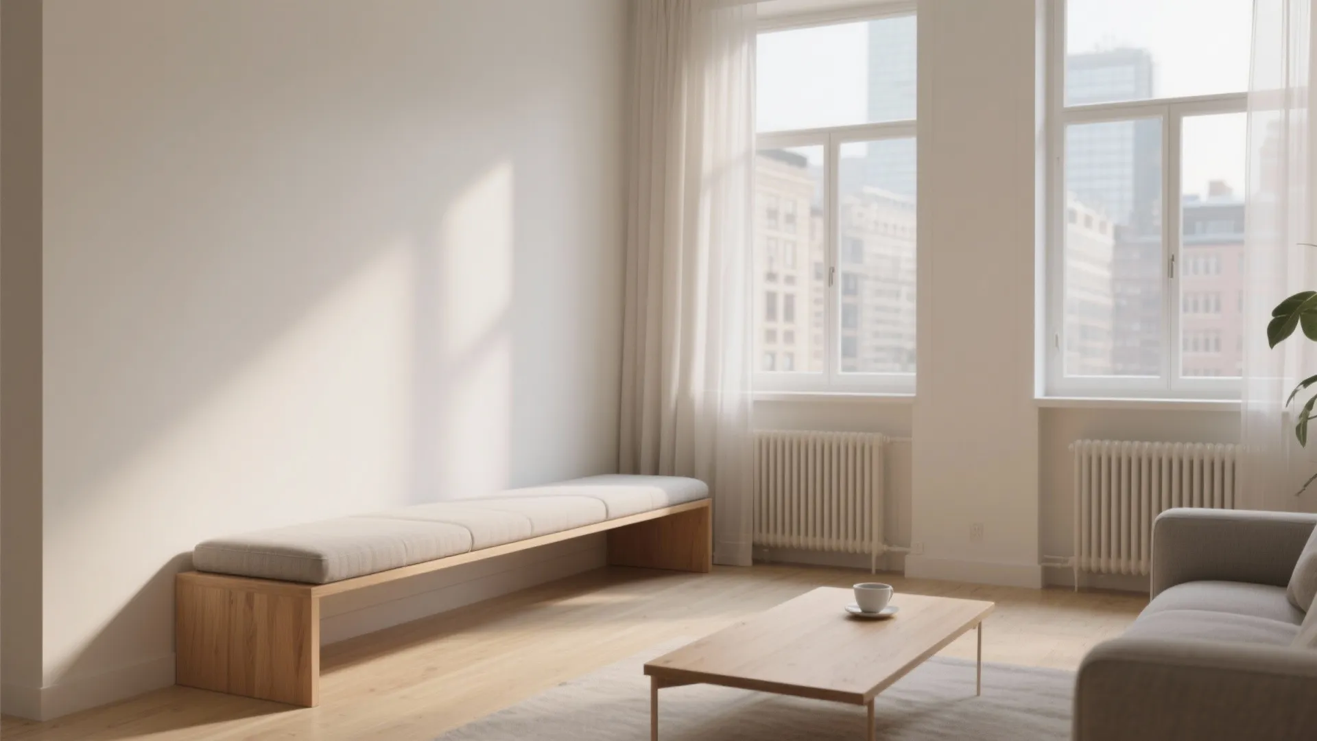 2) Window‑Perch Bench with Slim Profile