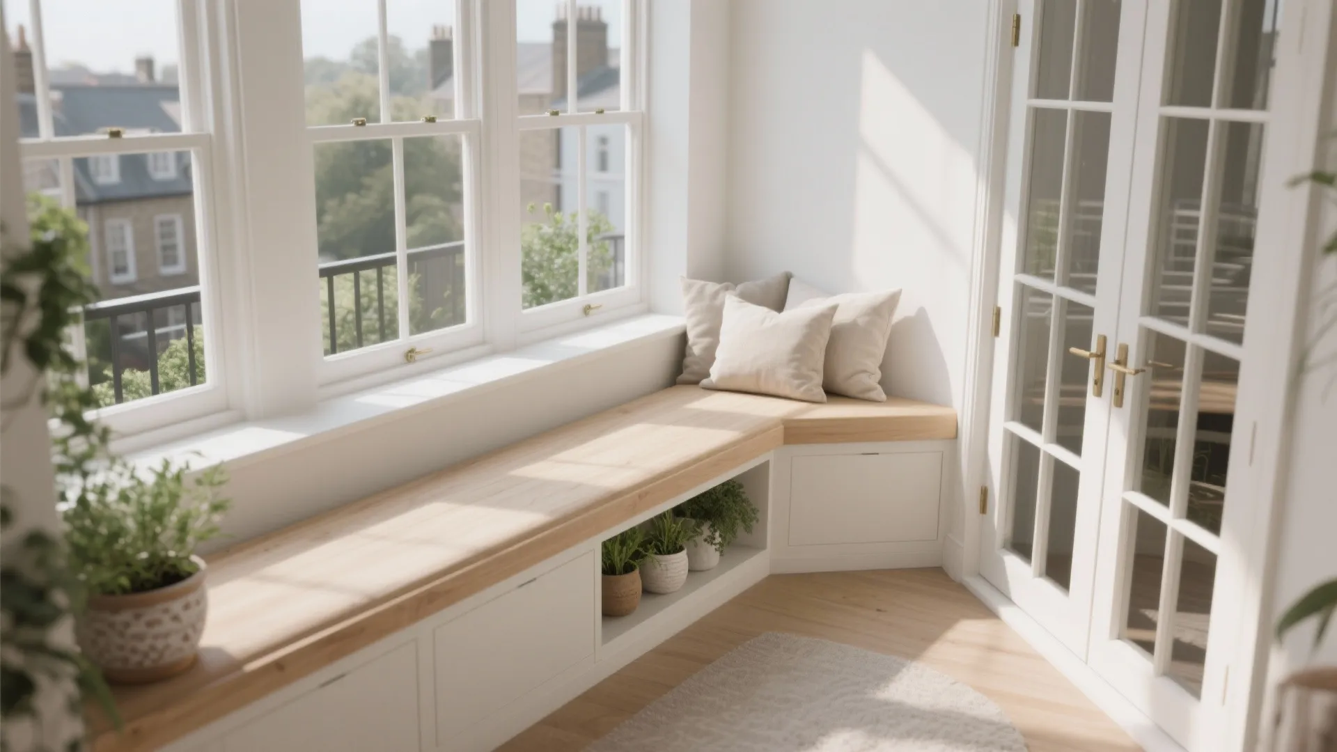 Window seat + planter ledge for a livable balcony edge