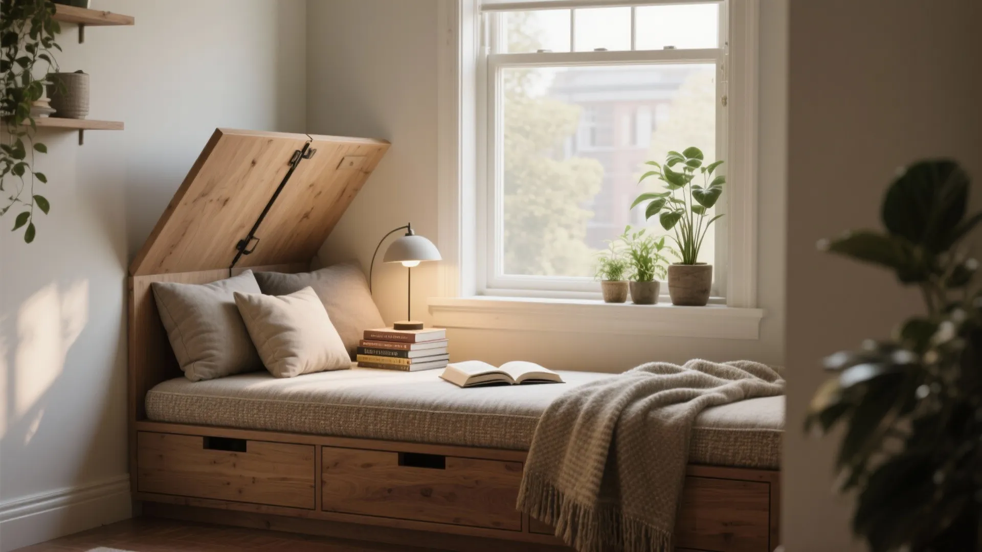 3. Window-seat daybed that doubles as a reading nook