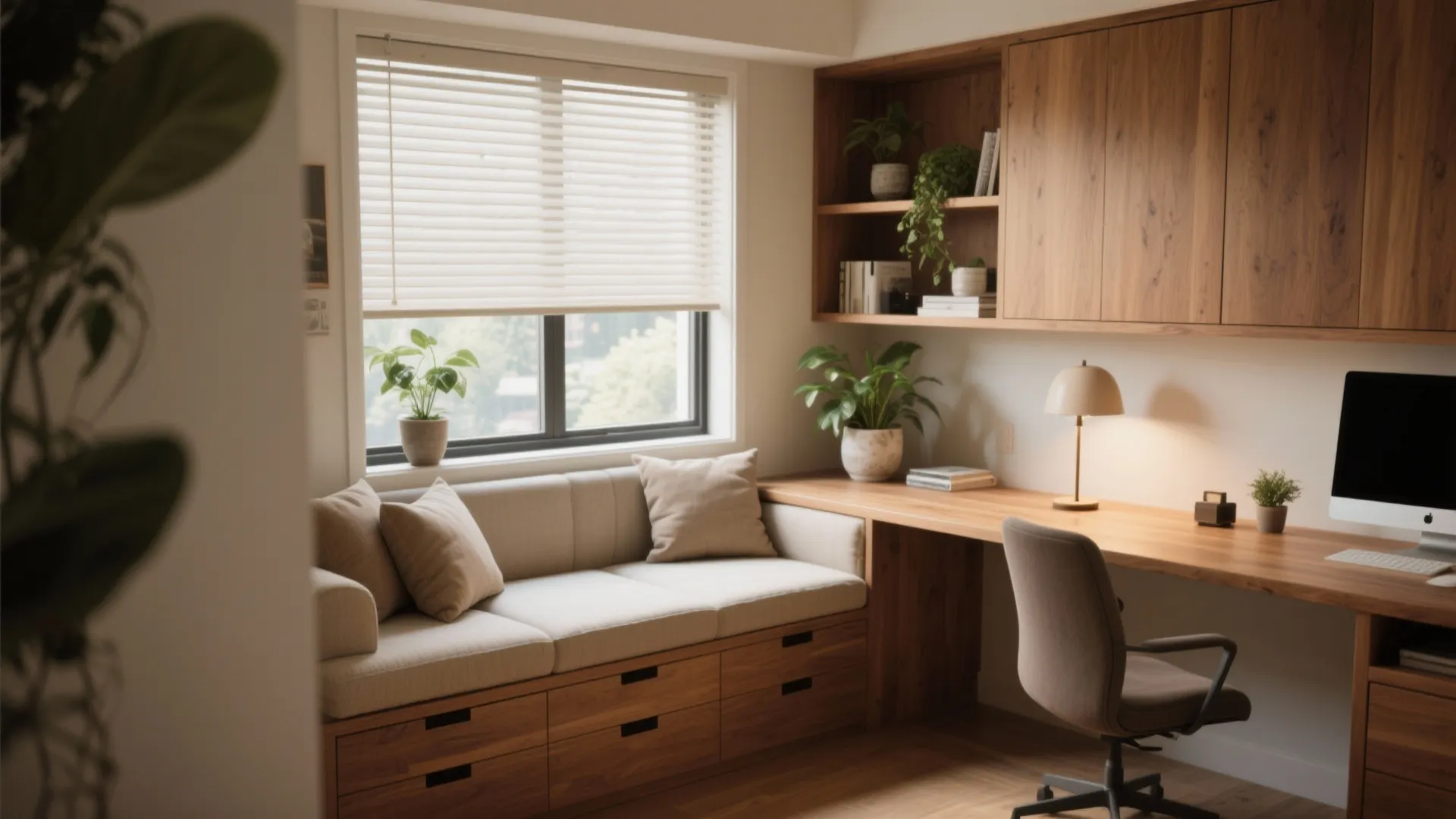 5. Built-In Window Seat Workstation
