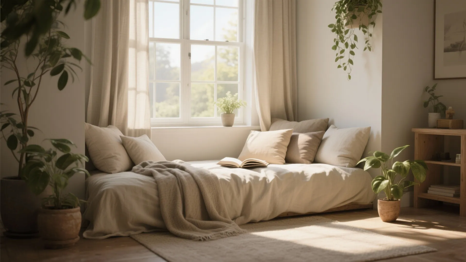4. Window-facing Day Bed (Built for Lounging)