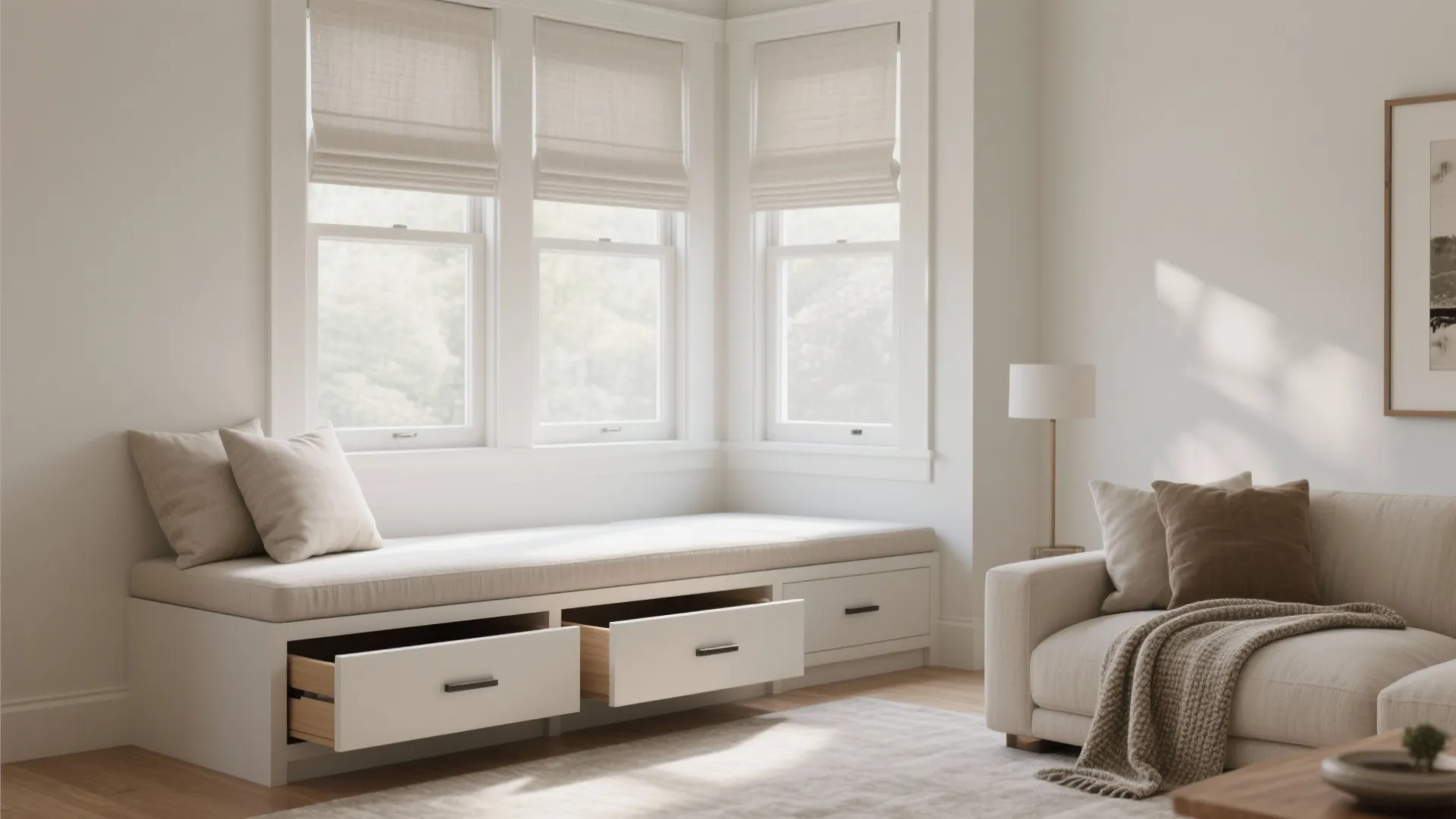 Window seat with hidden storage