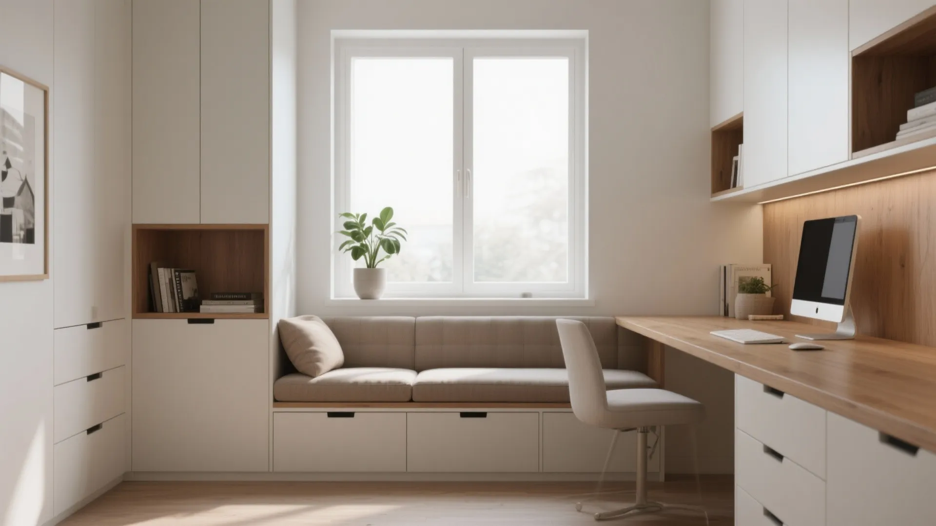 5. Window-Seat Built-In Desk with Storage