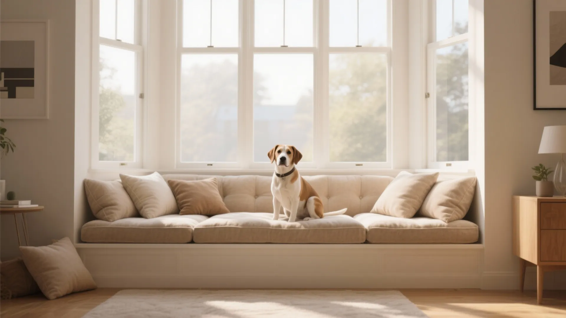 3. Window Seat Lounge for Sun-Loving Dogs
