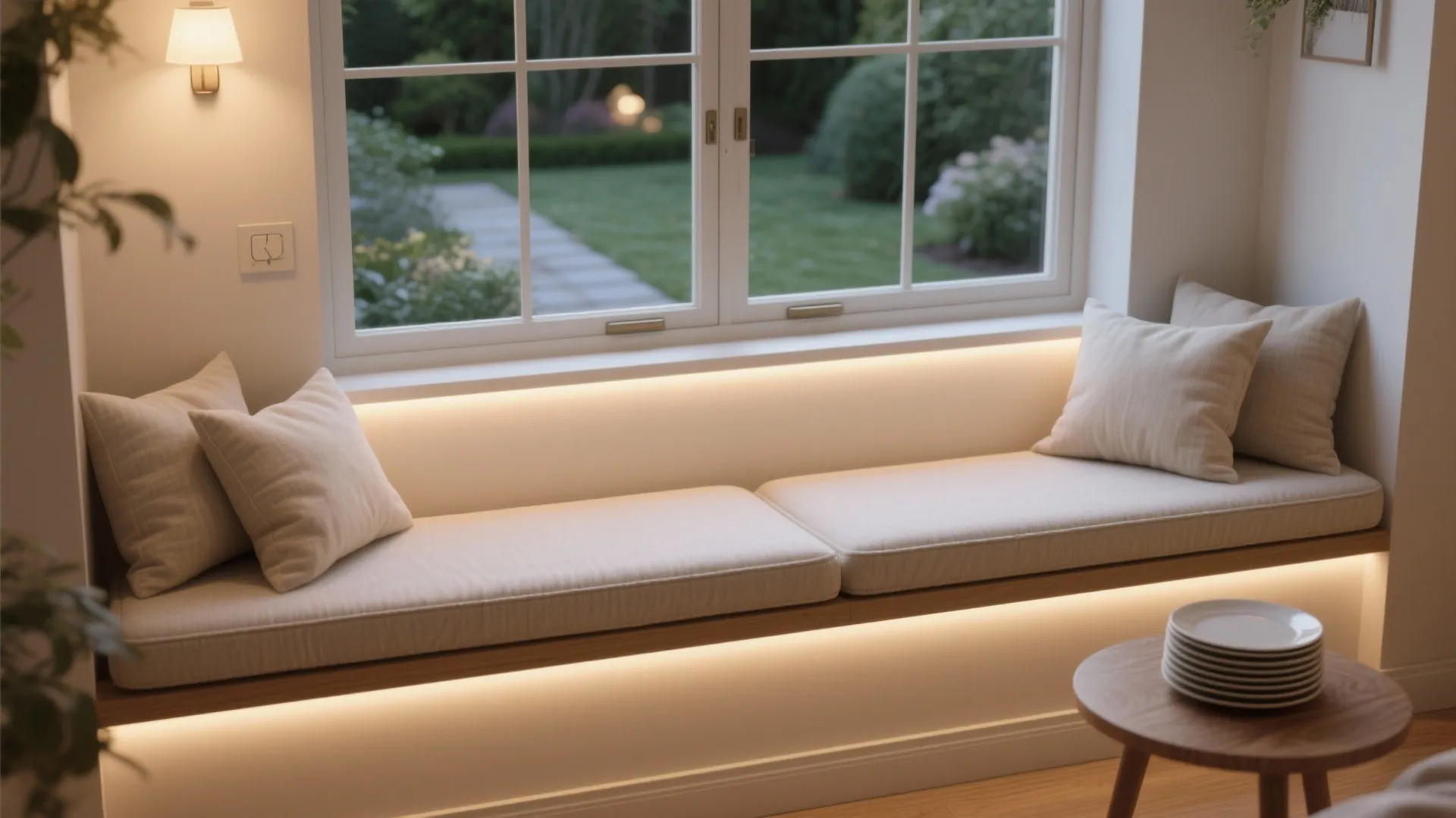 4. Window Seat with Built-In Lighting