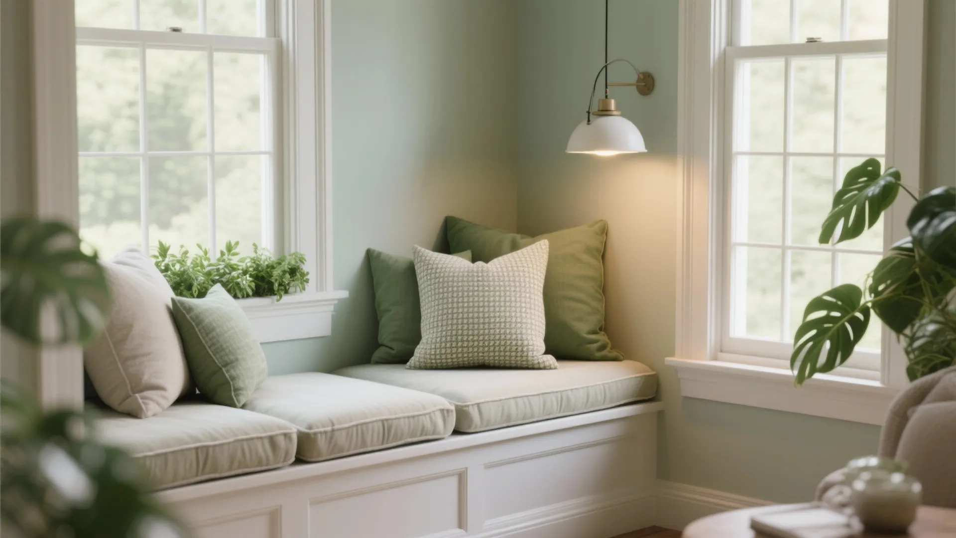 3. Window Nook with Cushions and Lighting