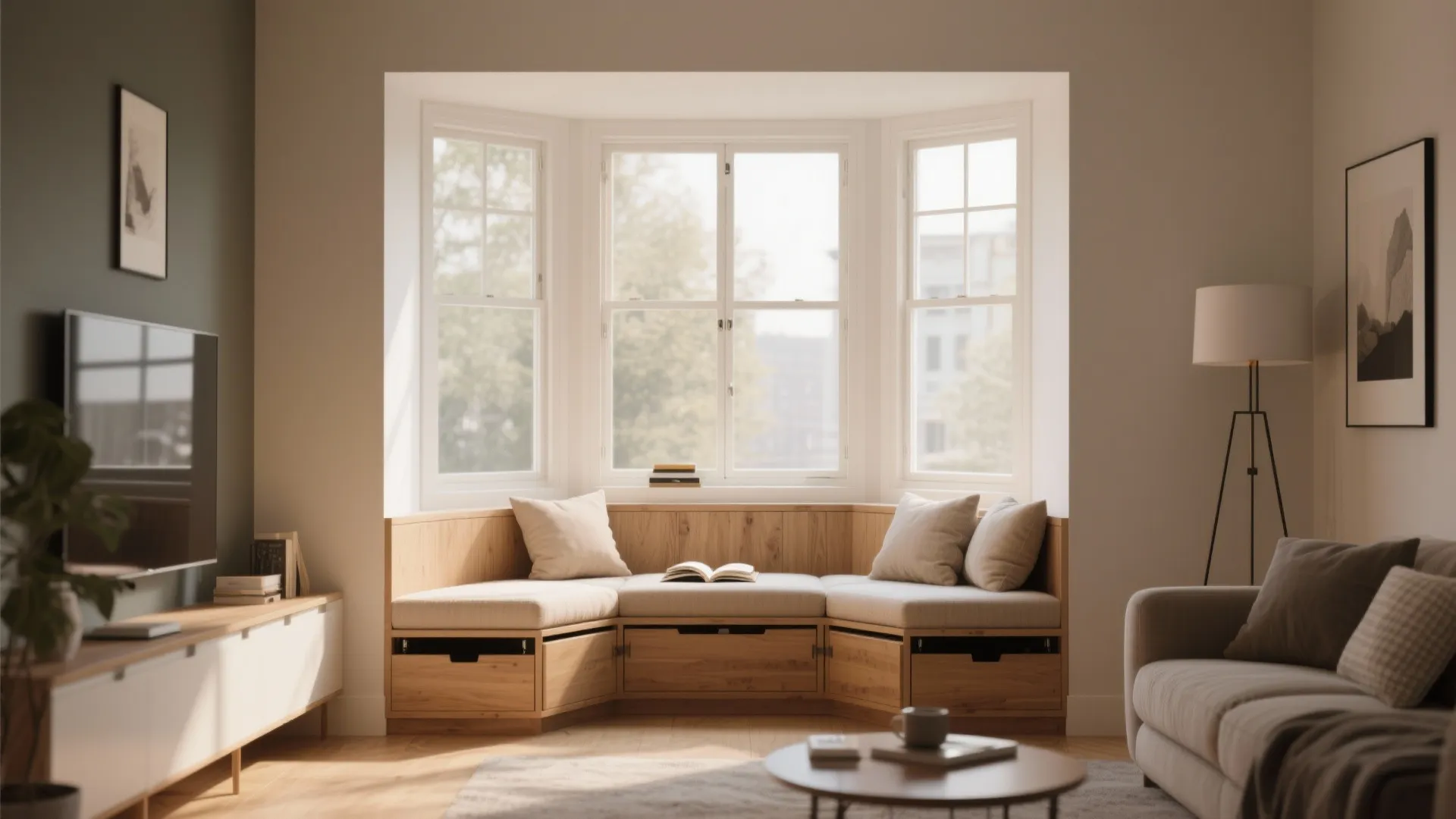 1. Window Seat Bench with Hidden Storage