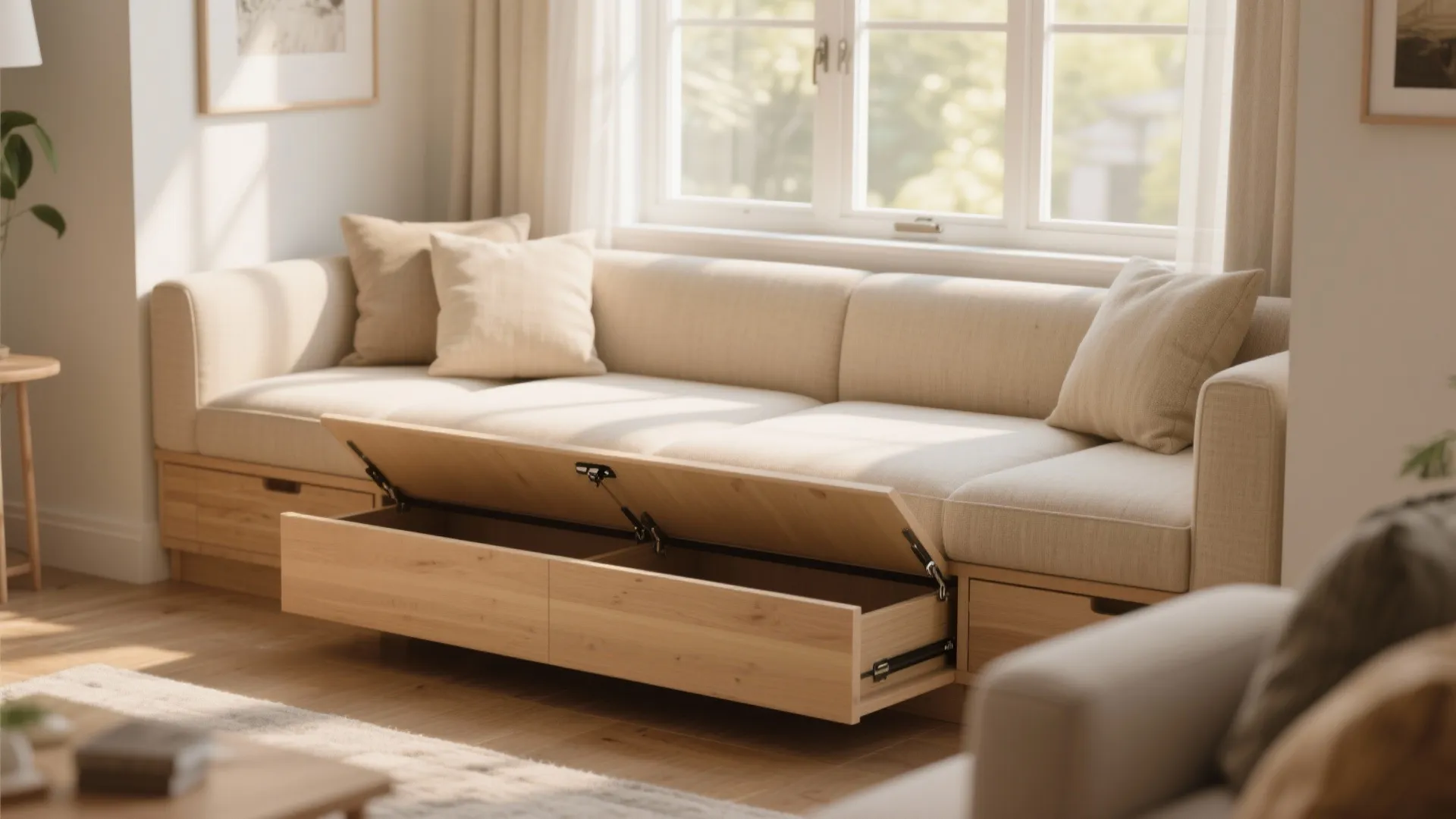 3. Window seat with hidden storage