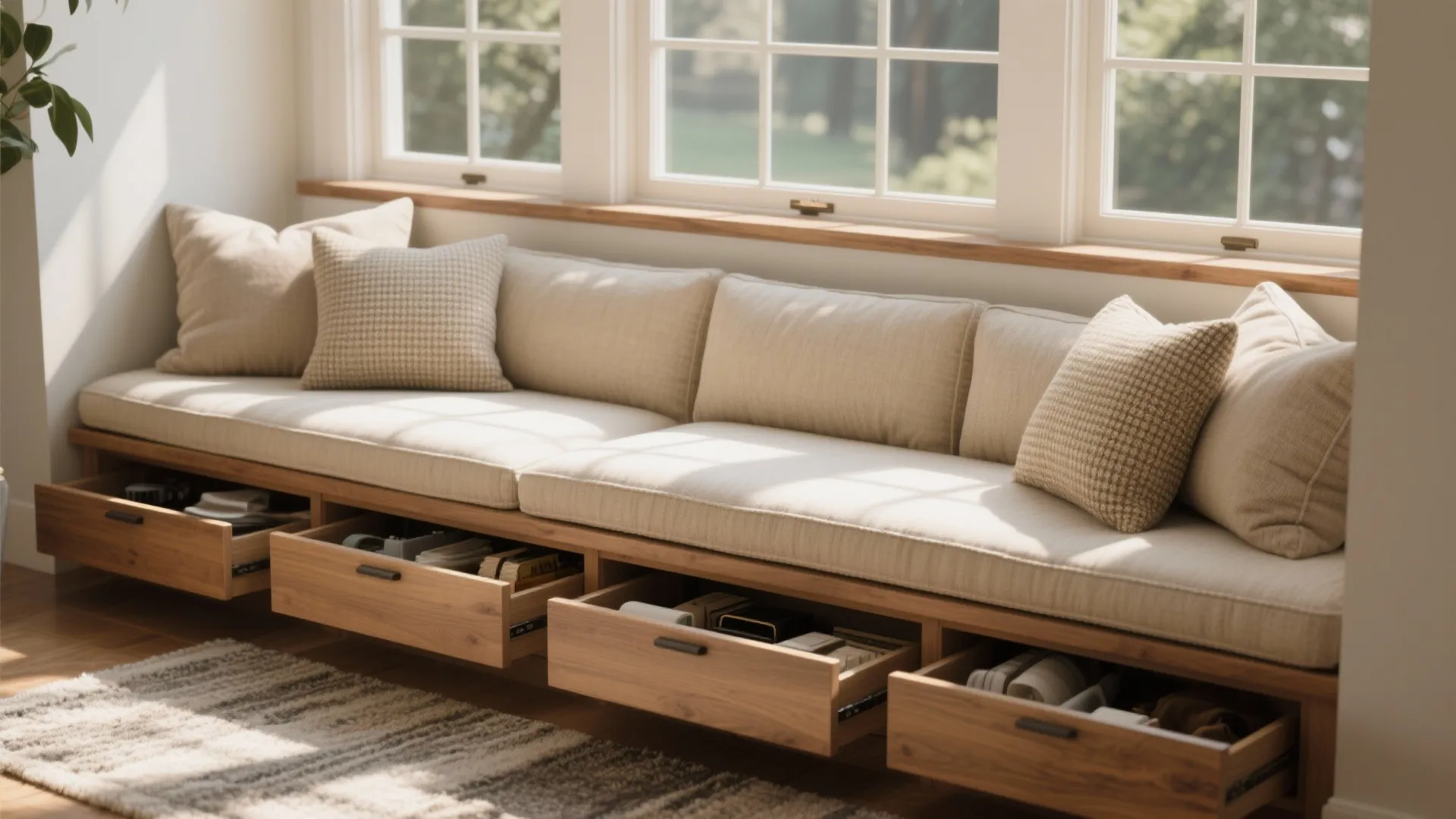 1. Window Seat + Built-in Storage