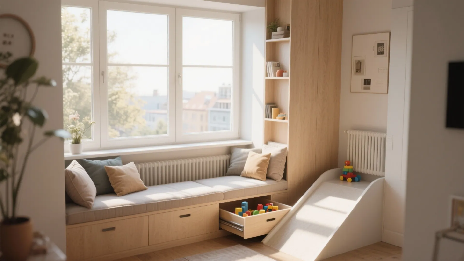 3. Window seat + narrow tower hybrid